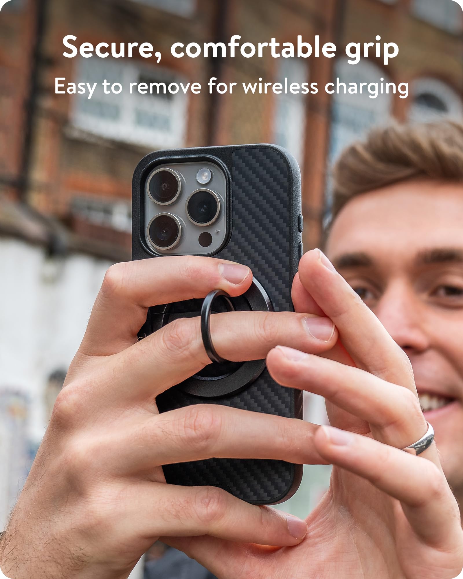 Mous Magnetic Phone Grip and Stand - MagSafe Compatible Phone Ring Holder & Kickstand (Perfect for Hands-Free Viewing, Gaming, and Secure Grip)