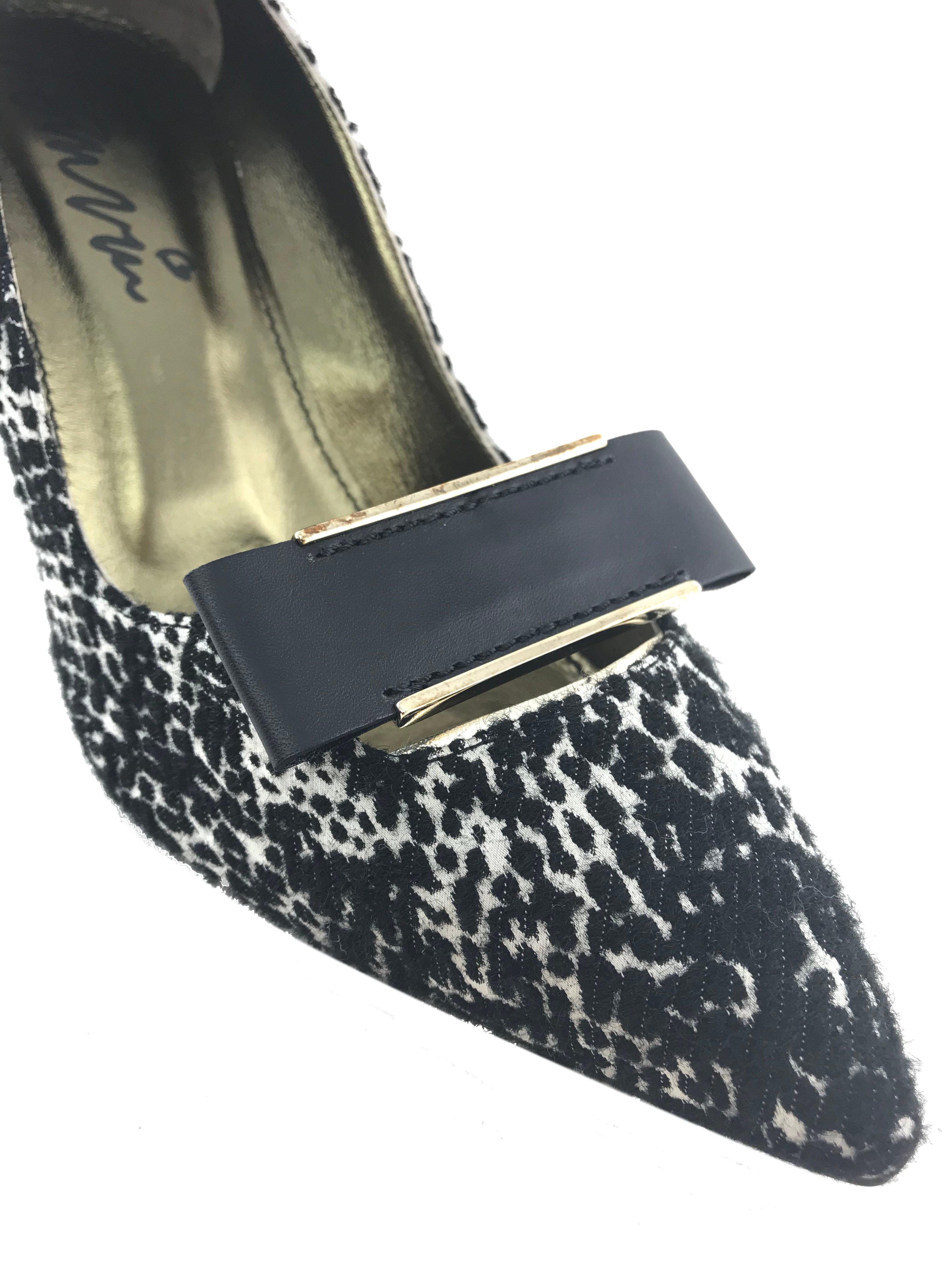 Lanvin Jacquard Metal Trim Buckle Pumps Women's Size 9 - New Designer High Heels for Office, Party & Special Occasions
