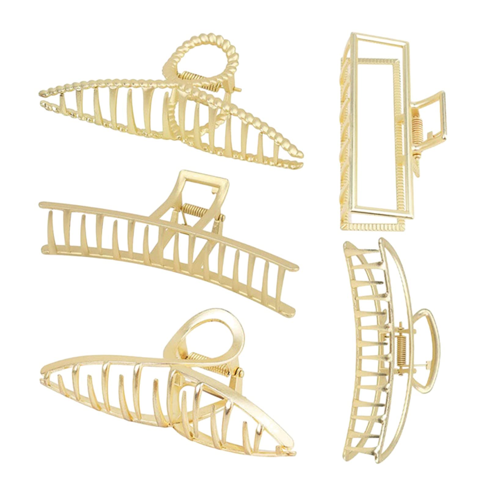5 Pack Large Metal Hair Clips for Women - Strong Hold Non-Slip Hairpins for Thick & Thin Hair - Perfect for Workouts, Office & Everyday Styling