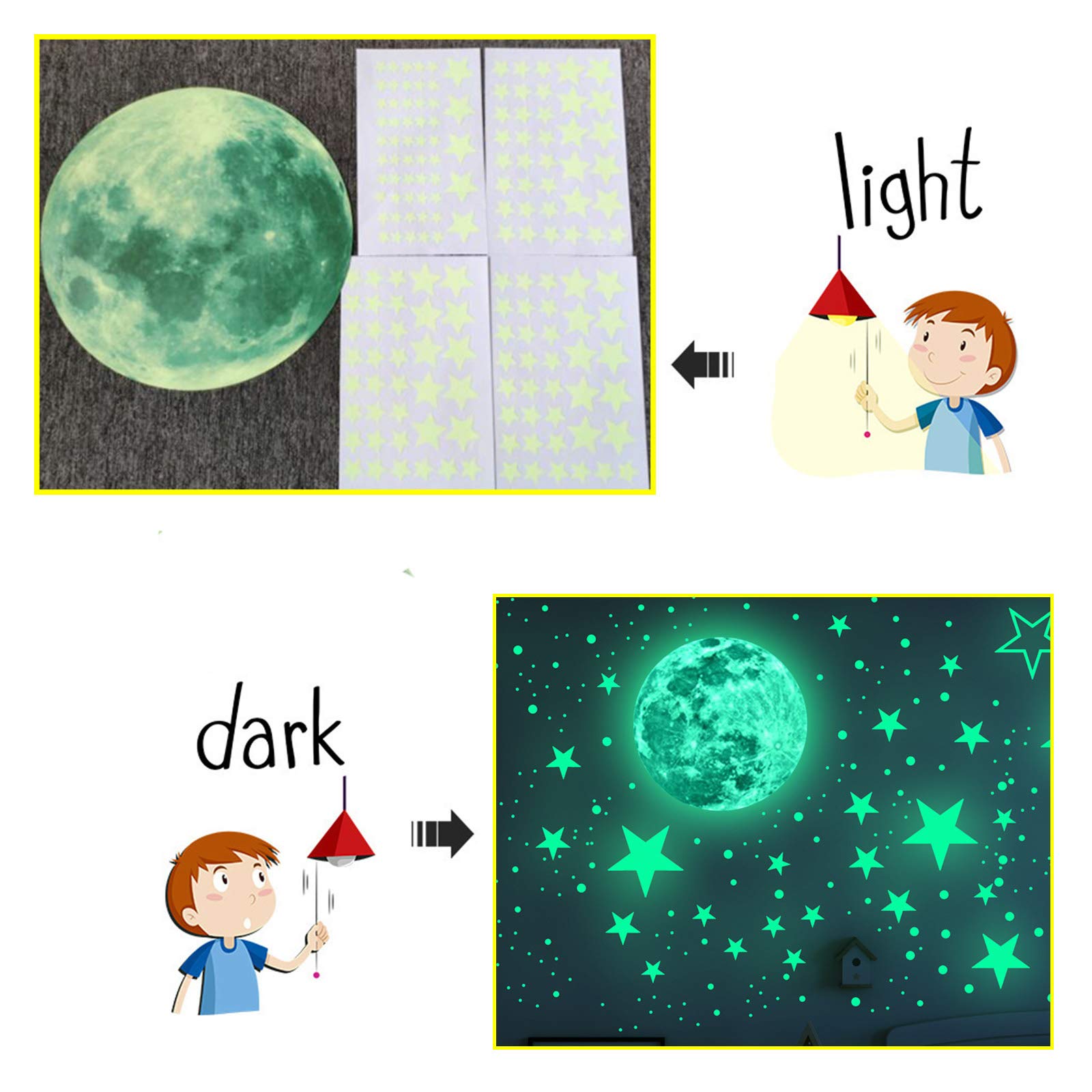 Glow in Dark Meteor Wall Stickers - Starry Sky Decor for Bedroom & Kids Room