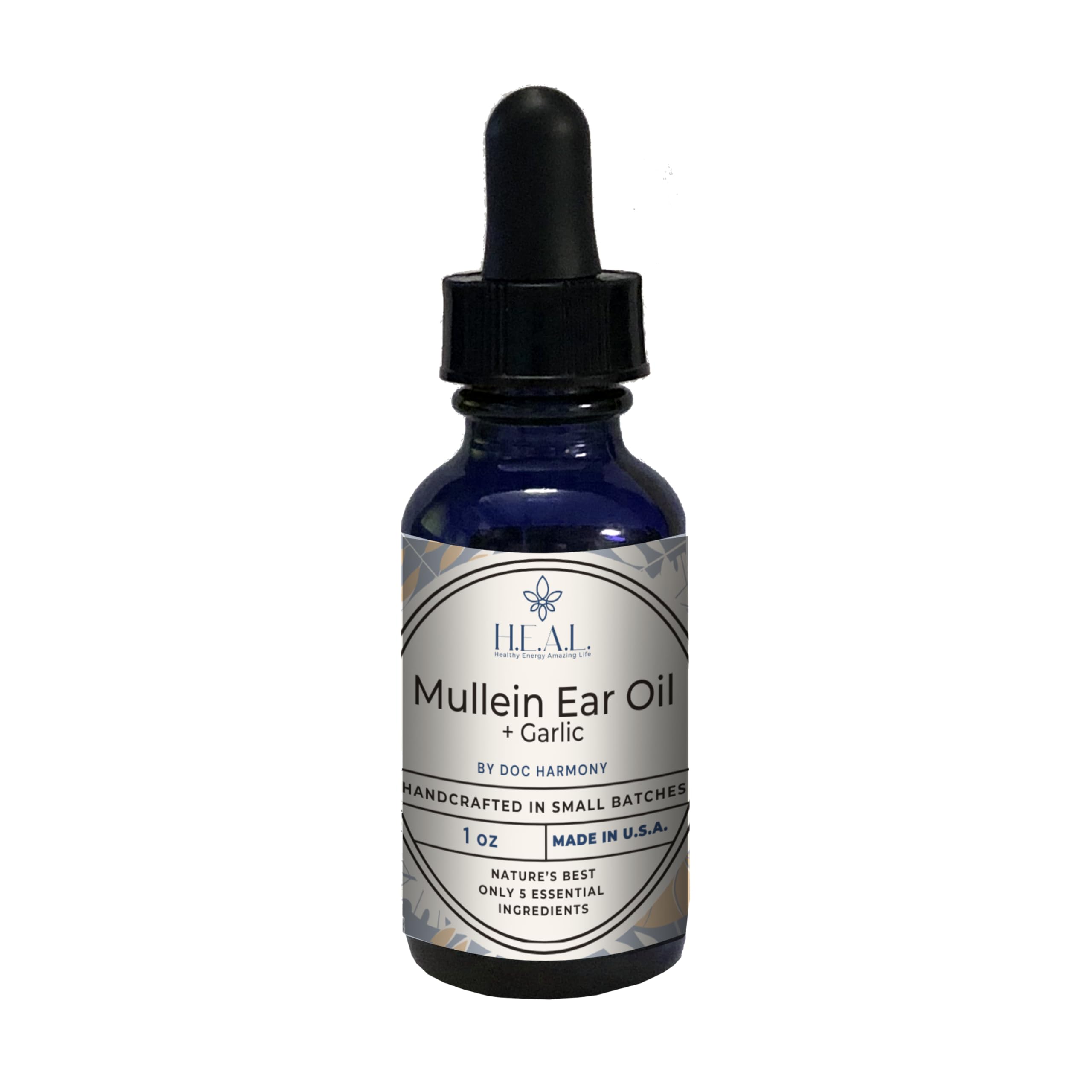 Harmony's Mullein Ear Oil with Garlic Oil - 1oz Natural Remedy for Dry & Itchy Ears - Soothes Ear Discomfort, Supports Ear Health - Perfect for Adults & Kids, Travel & Daily Use