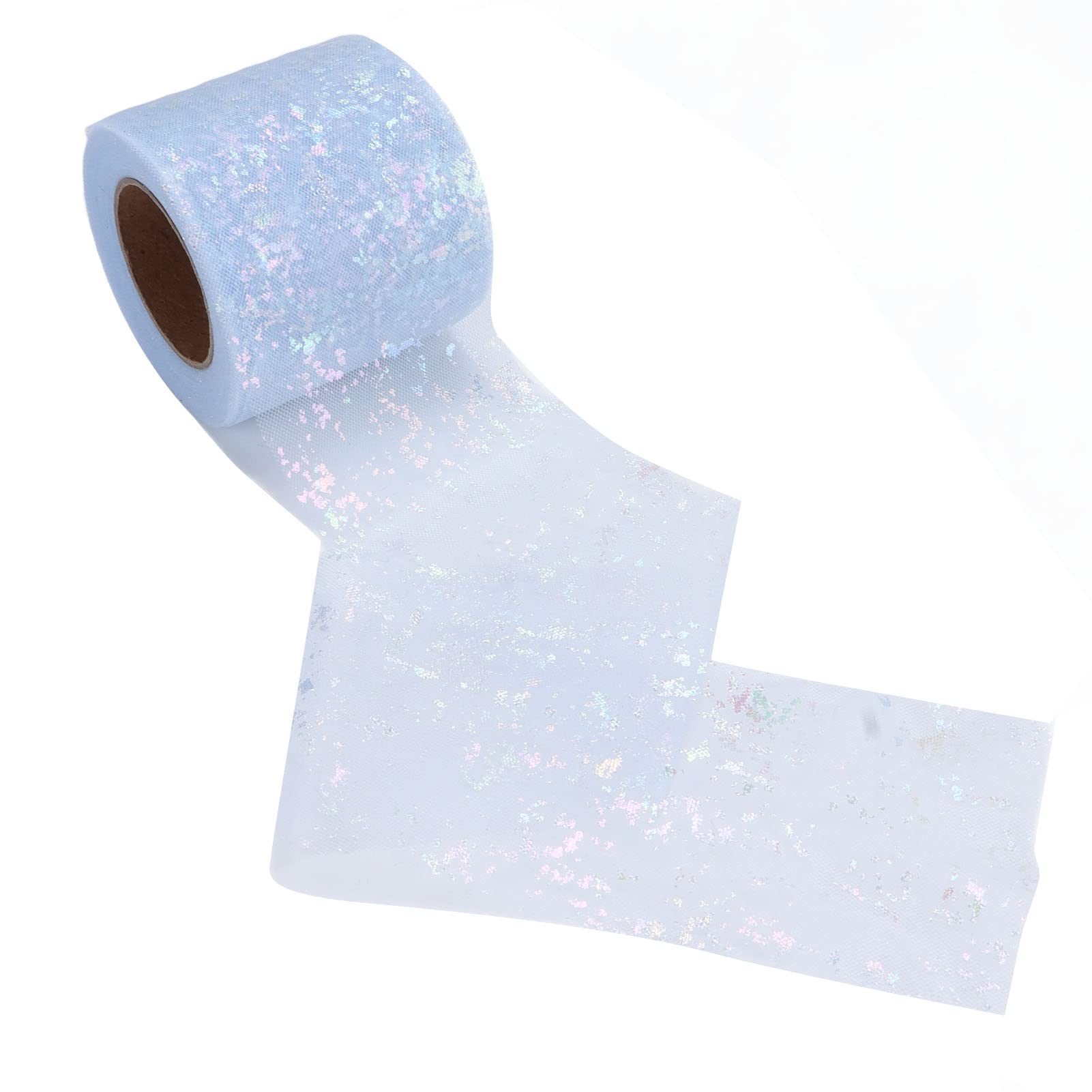 Light Blue Tulle Rolls for DIY Crafts & Party Decorations - Glitter Tulle Fabric for Wedding, Home Interior & Event Decor
