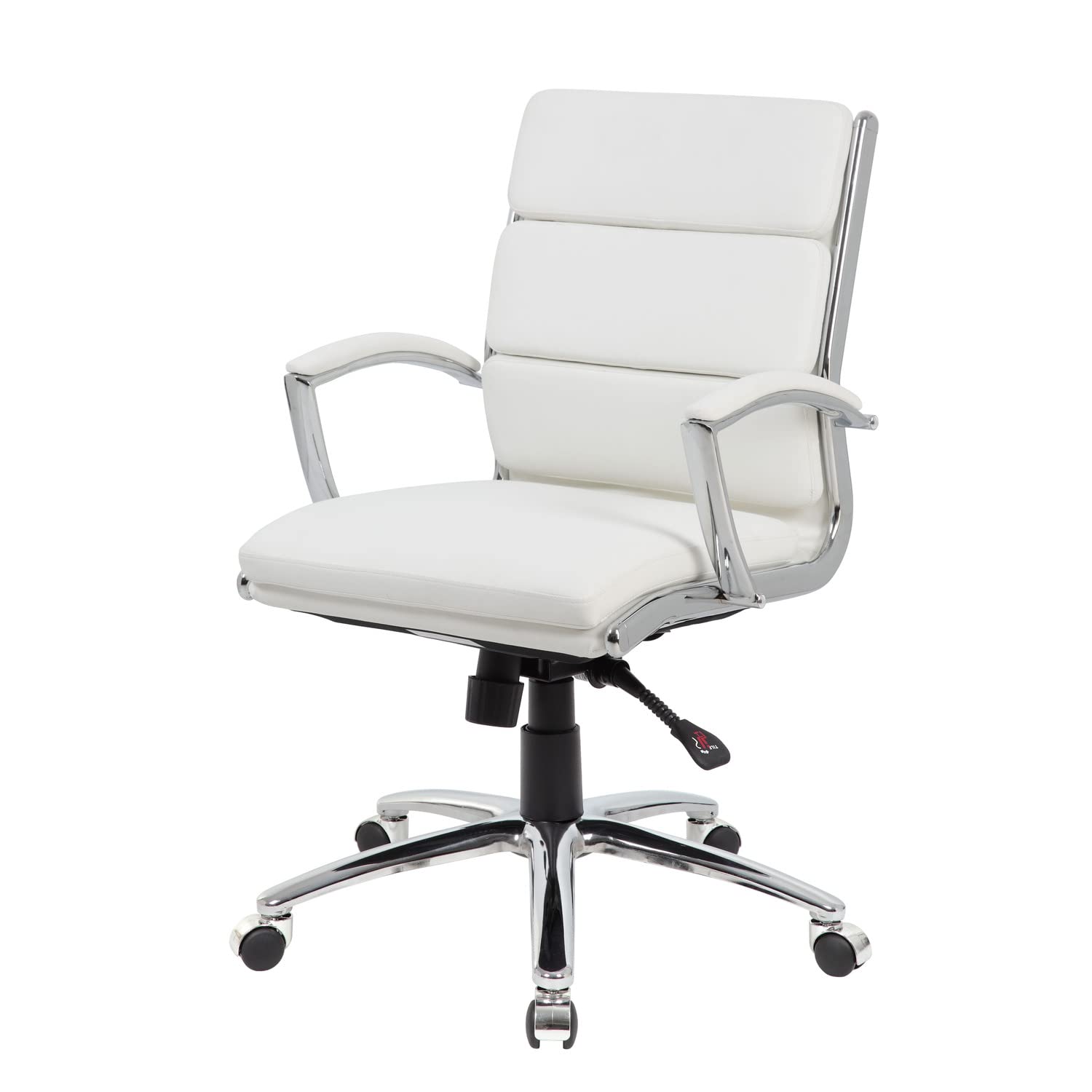 BOSXK Executive Mid Back Office Chair - White Ergonomic Desk Chair for Home & Office Workspace, Comfortable Computer Chair for Long Hours Sitting