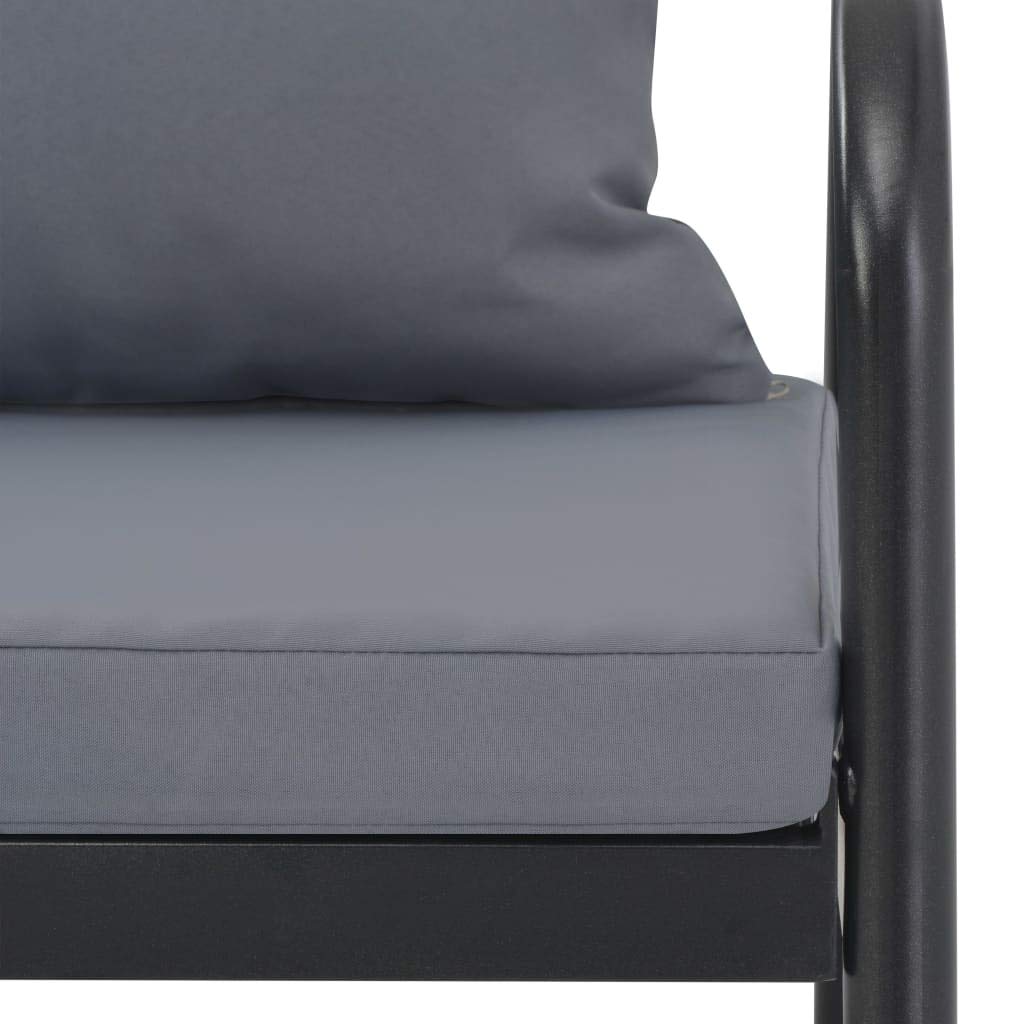 SKM 2-Seater Outdoor Patio Sofa with Weather-Resistant Cushions - Gray Aluminum Garden Furniture for Backyard, Poolside & Balcony Relaxation