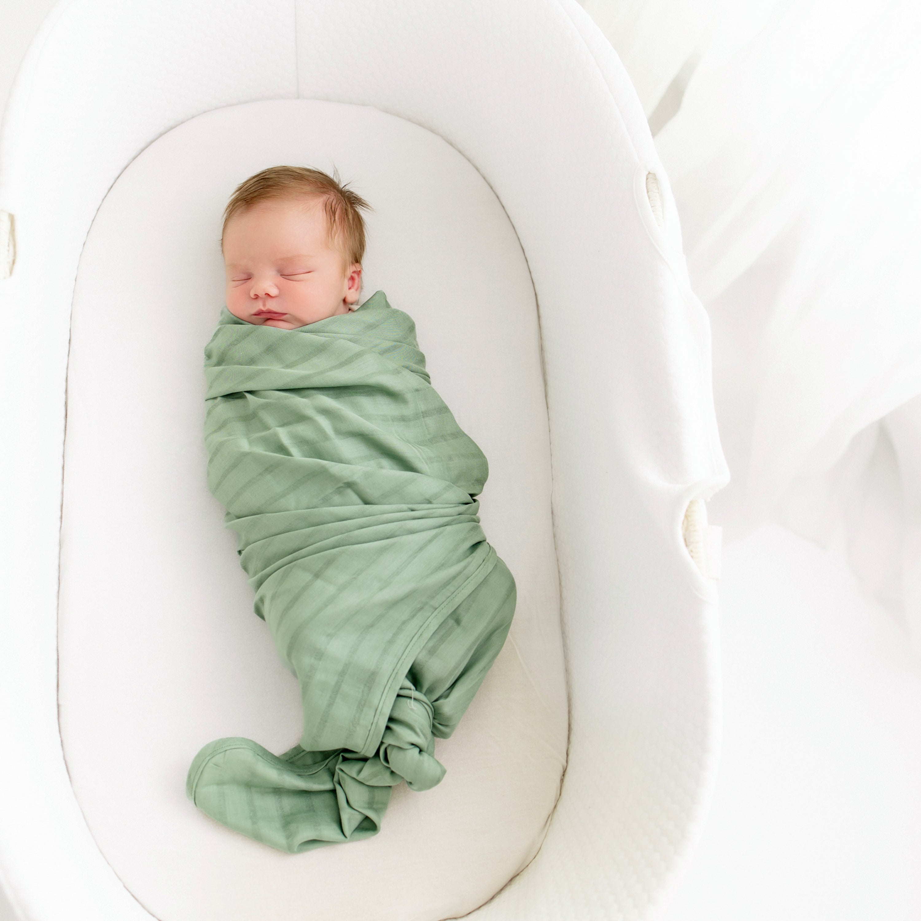 Organic Bamboo Muslin Swaddle Blanket - Soft Matcha Green Baby Wrap for Newborns & Infants | Perfect for Swaddling, Nursing Cover, Stroller Blanket & Photo Props