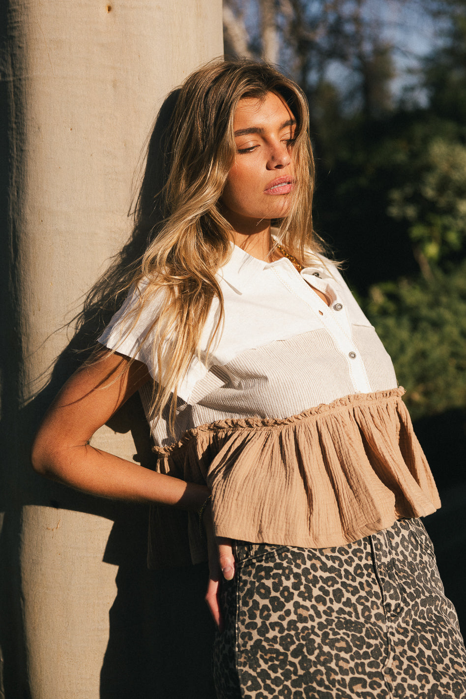 Lainey Contrast Top Women's Fashion Blouse - Final Sale | Perfect for Casual Outings, Office Wear & Date Nights