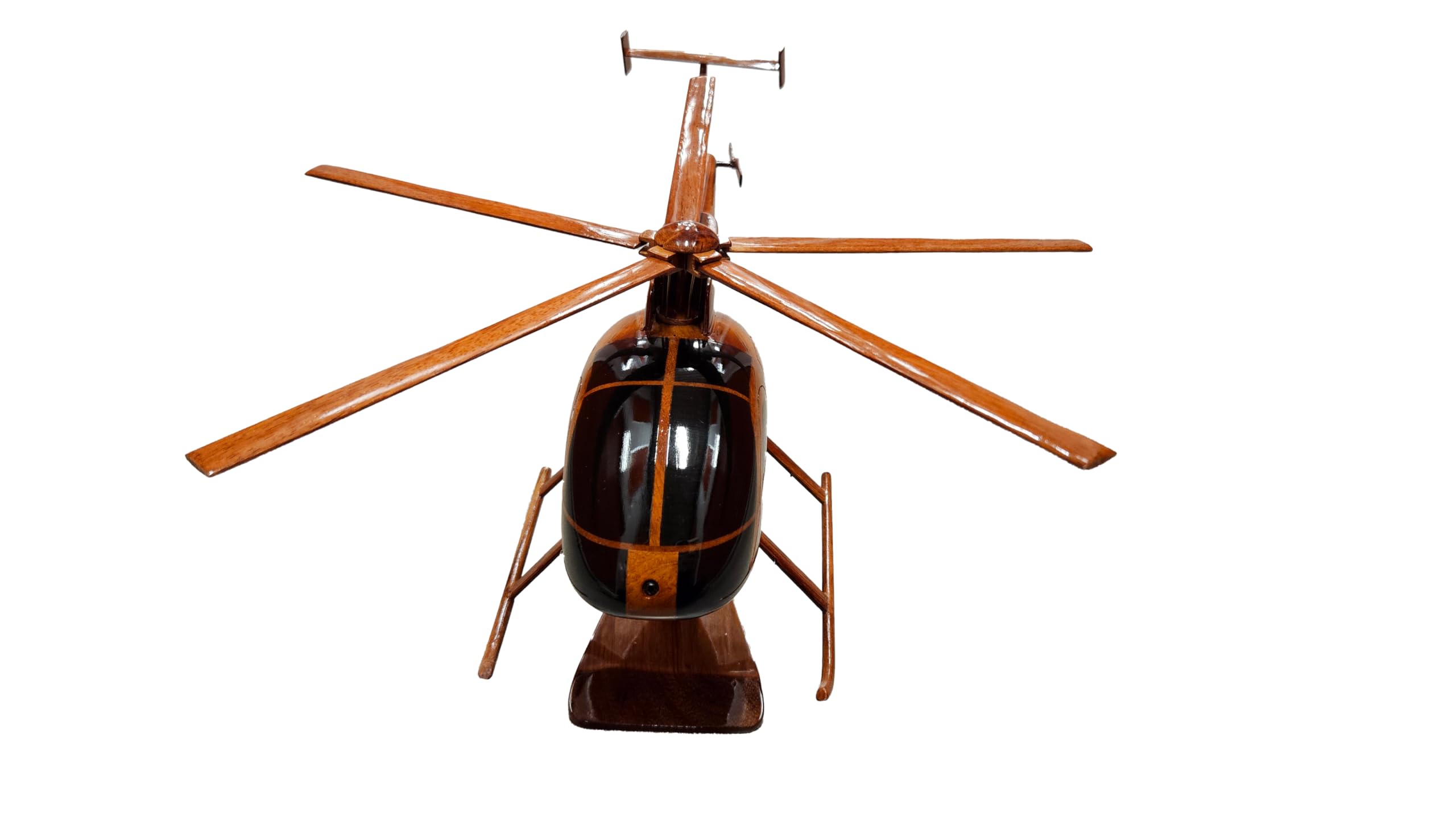 Premium Mahogany Wood Desktop Aircraft Model MD530 - Perfect for Office Decor, Aviation Enthusiast Gifts & Home Display