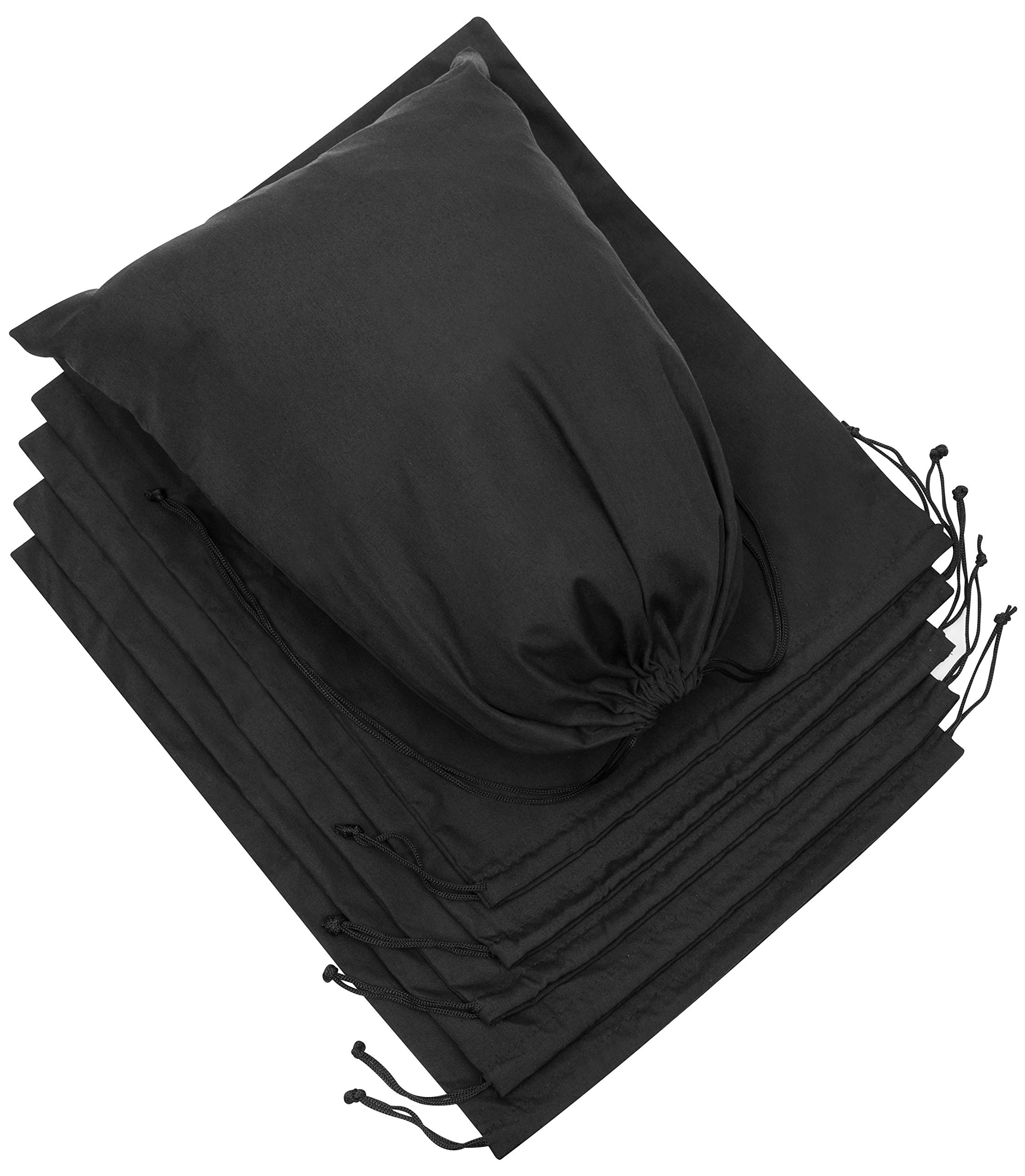 Premium Black Cotton Drawstring Bags - 12