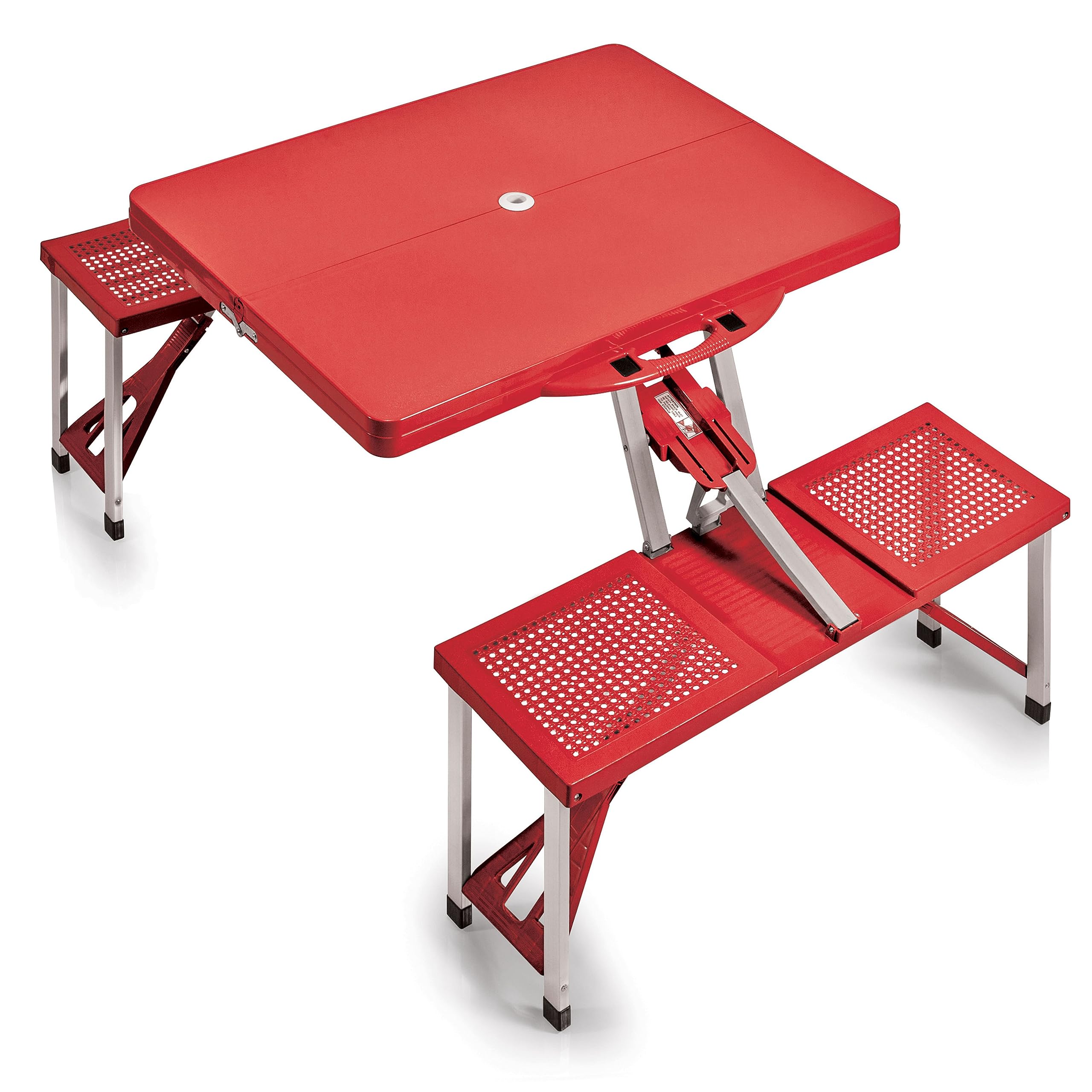 PICNIC TIME Portable Folding Picnic Table - Lightweight Camping Table with Umbrella Hole for Outdoor, Beach, Backyard & Tailgating Parties