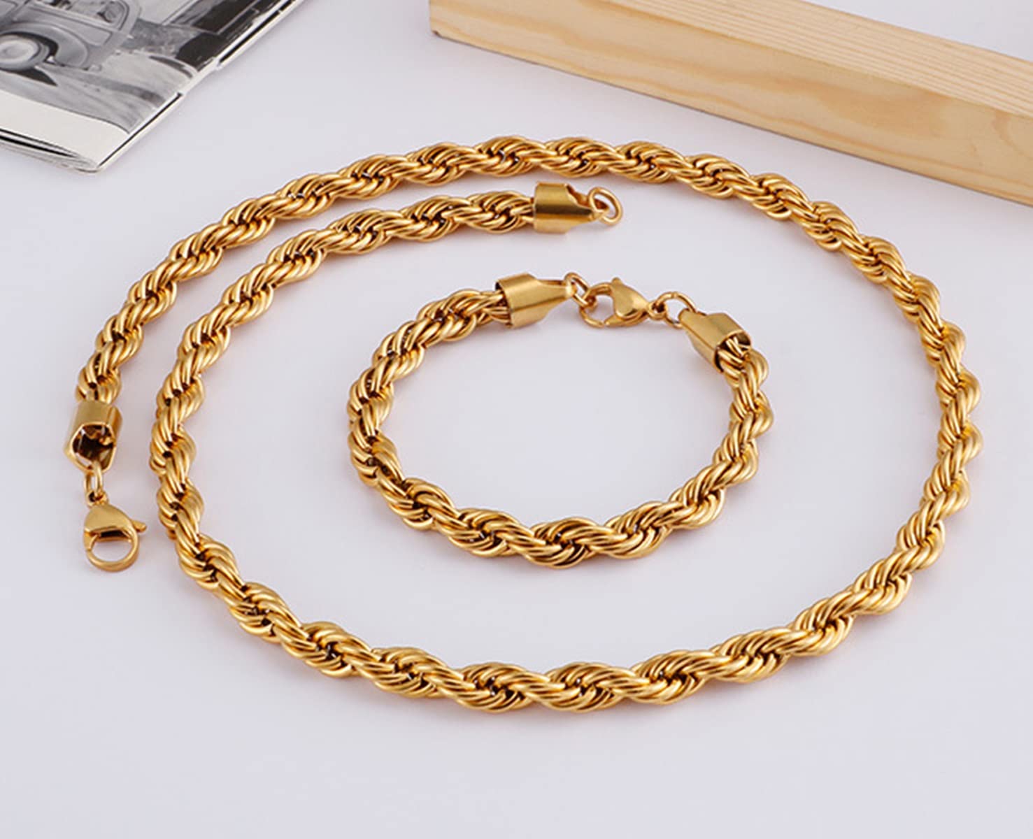 6mm Trendy Stainless Steel Twisted Chain Necklace for Women & Men - 60CM Unisex Jewelry for Casual Wear, Layering & Gift Giving