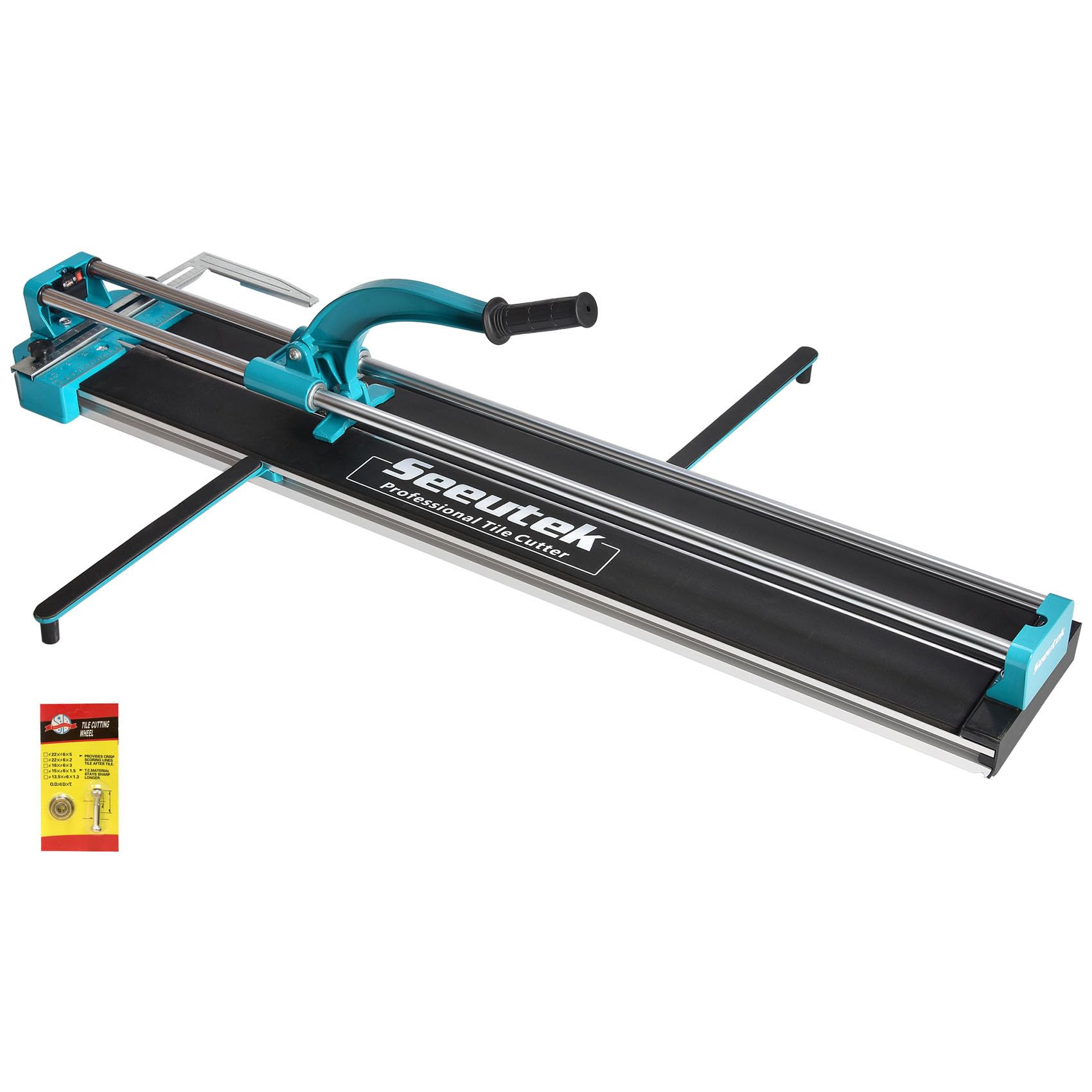 Professional 48 Inch Manual Tile Cutter - Double Rail Design with Tungsten Carbide Wheel & Laser Guide for Porcelain & Ceramic Tiles | Perfect for DIY Home Renovation, Bathroom Remodeling & Flooring Projects