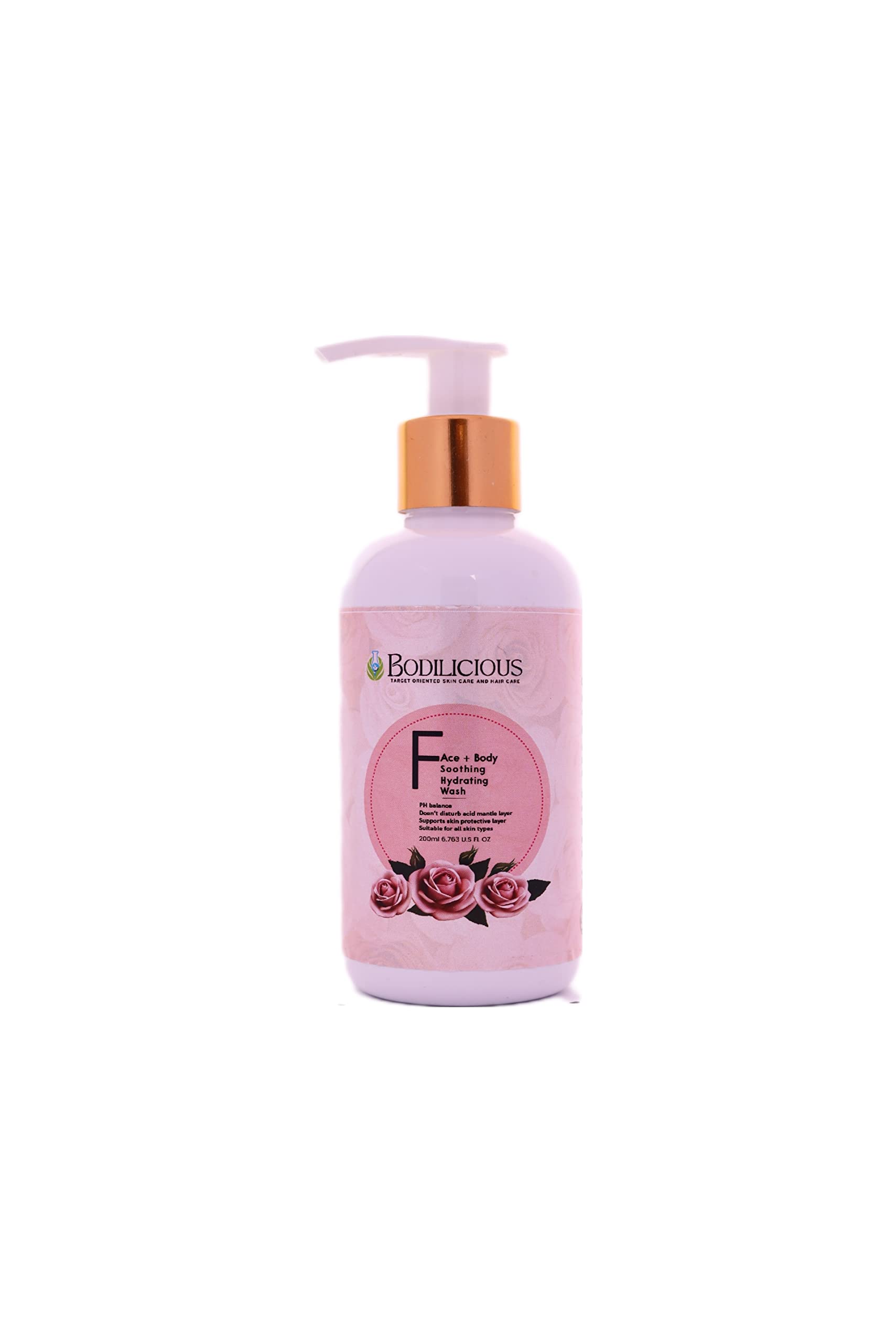 Natural Rose Scented Face & Body Wash for Women - Hydrating & Gentle Cleanser for Sensitive Skin | Perfect for Daily Shower & Skincare Routine
