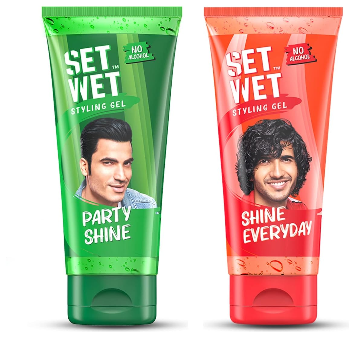 Set Wet Hair Gel Wet Look & Vertical Hold Combo (50ml Tubes) - Strong Hold Styling for Men & Women, Perfect for Parties, Weddings & Everyday Use