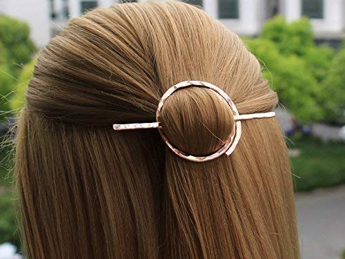 Minimalist Circle Hair Slide - Hand Forged Hair Barrette Pin | Geometric Hair Clip for Women | Perfect for Weddings, Parties & Everyday Wear | Hair Accessories Gift Idea