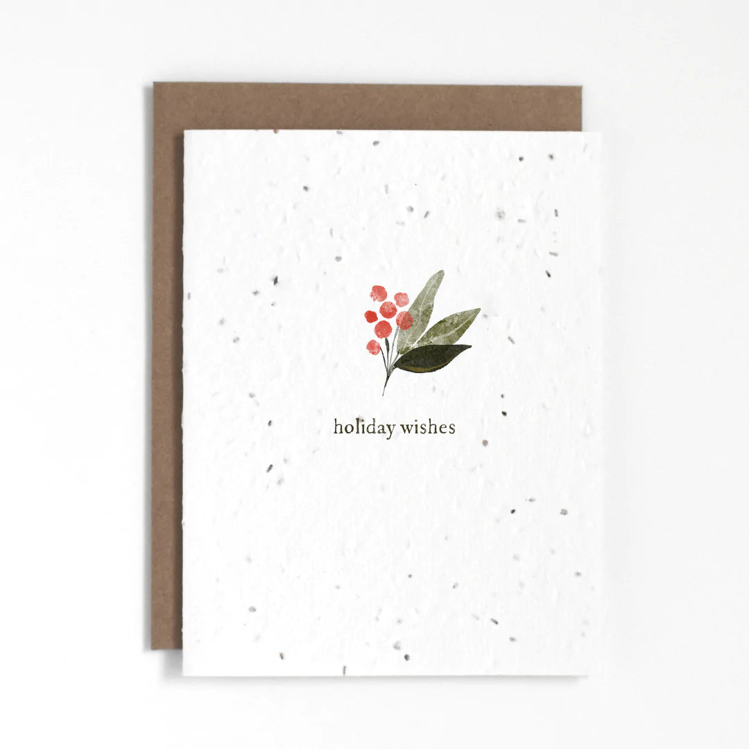 Eco-Friendly Plantable Holiday Greeting Card with Seeds - Christmas, New Year Wishes - Perfect for Sustainable Gifting & Home Decor