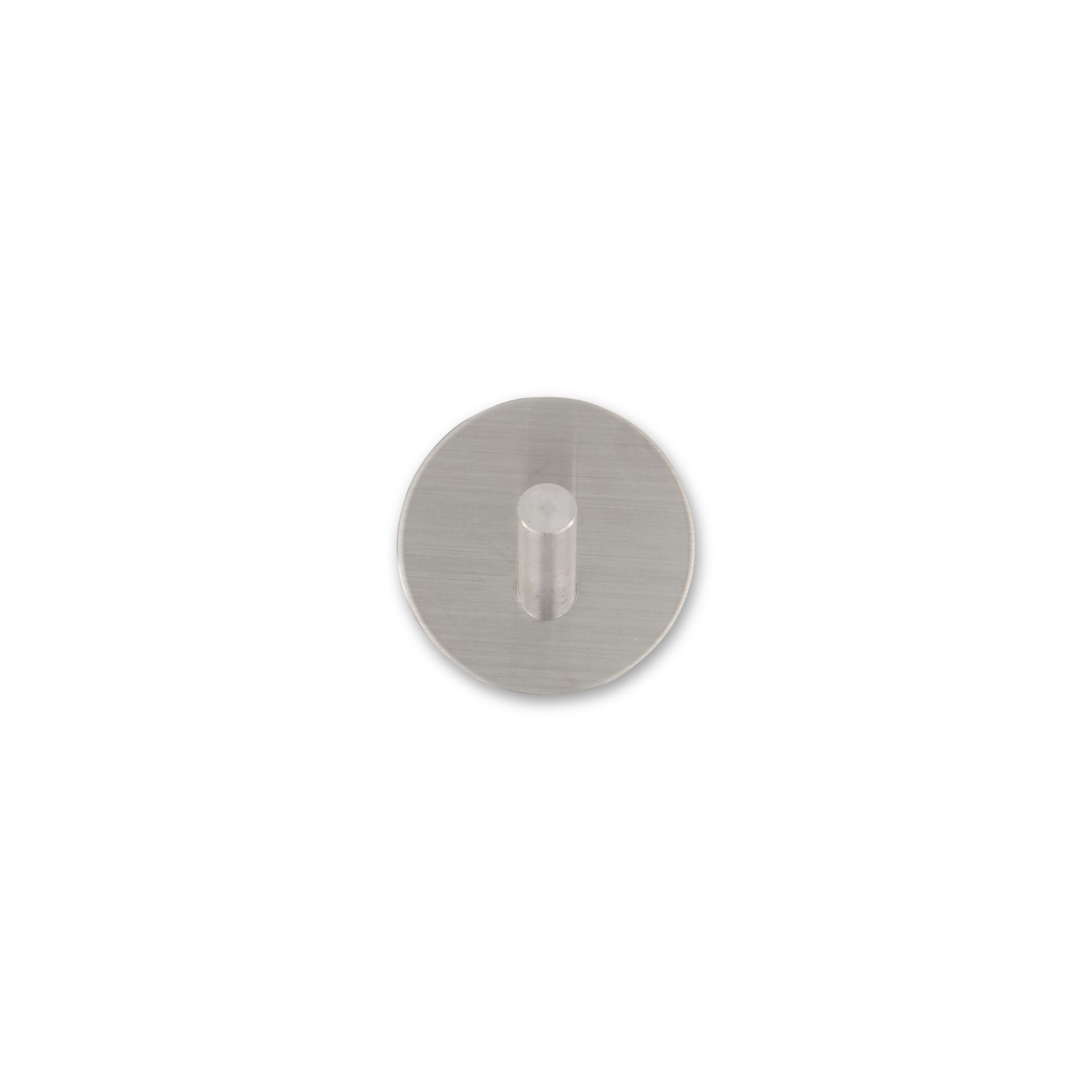 DESIGNSTUFF Self-Adhesive Hooks, Brushed Silver (3-Pack) - Perfect for Hanging Towels, Keys & Decor in Bathroom, Kitchen & Entryway