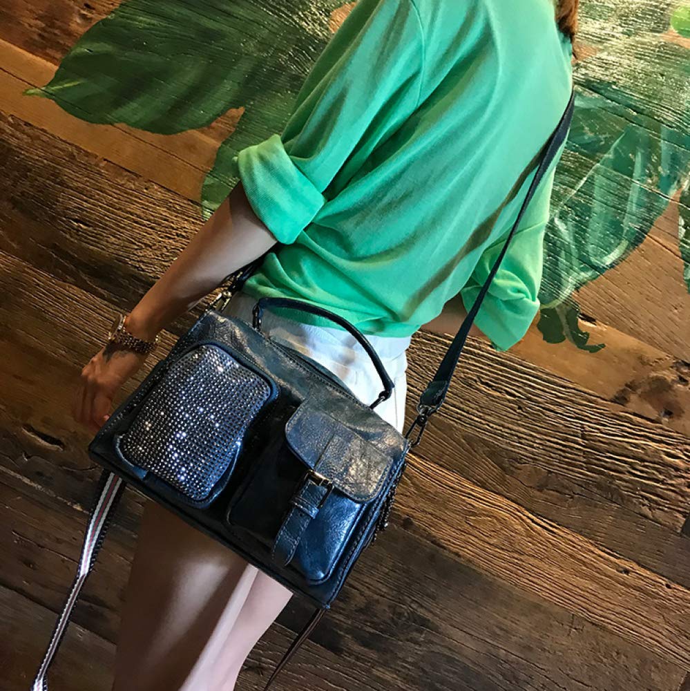 Stylish Rhinestone Backpack for Women - Soft Leather & Portable (25×18×9cm) - Perfect for Work & Travel