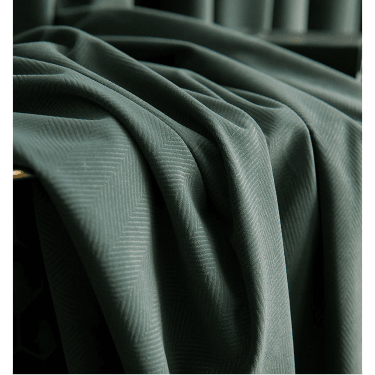 Luxury Modern Herring Designer Velvet Curtains in Green - Elegant Window Treatments for Living Room, Bedroom & Home Decor