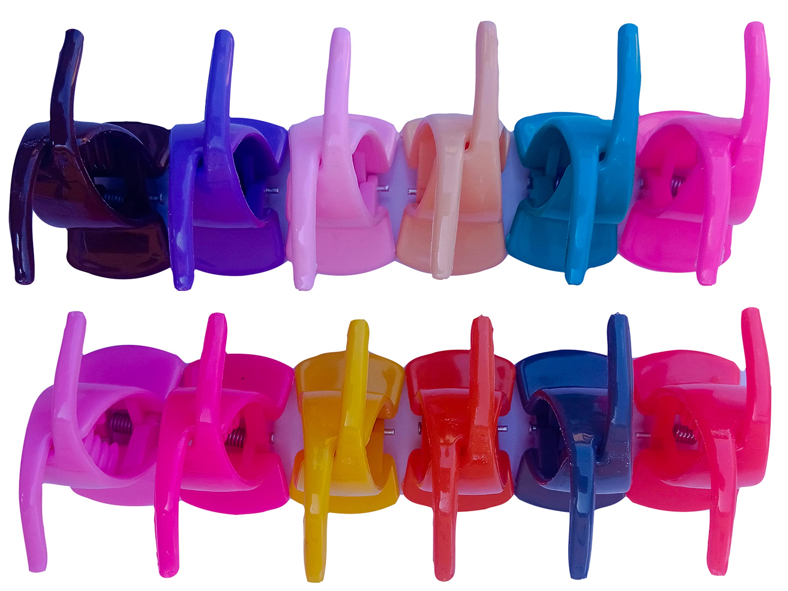 SKY GLORIOUS 12-Pack Multicolor Plastic Hair Claw Clips for Women - Perfect for Daily Styling, Parties & Special Occasions - Strong Hold Hair Clips for Ponytails, Buns & Updos