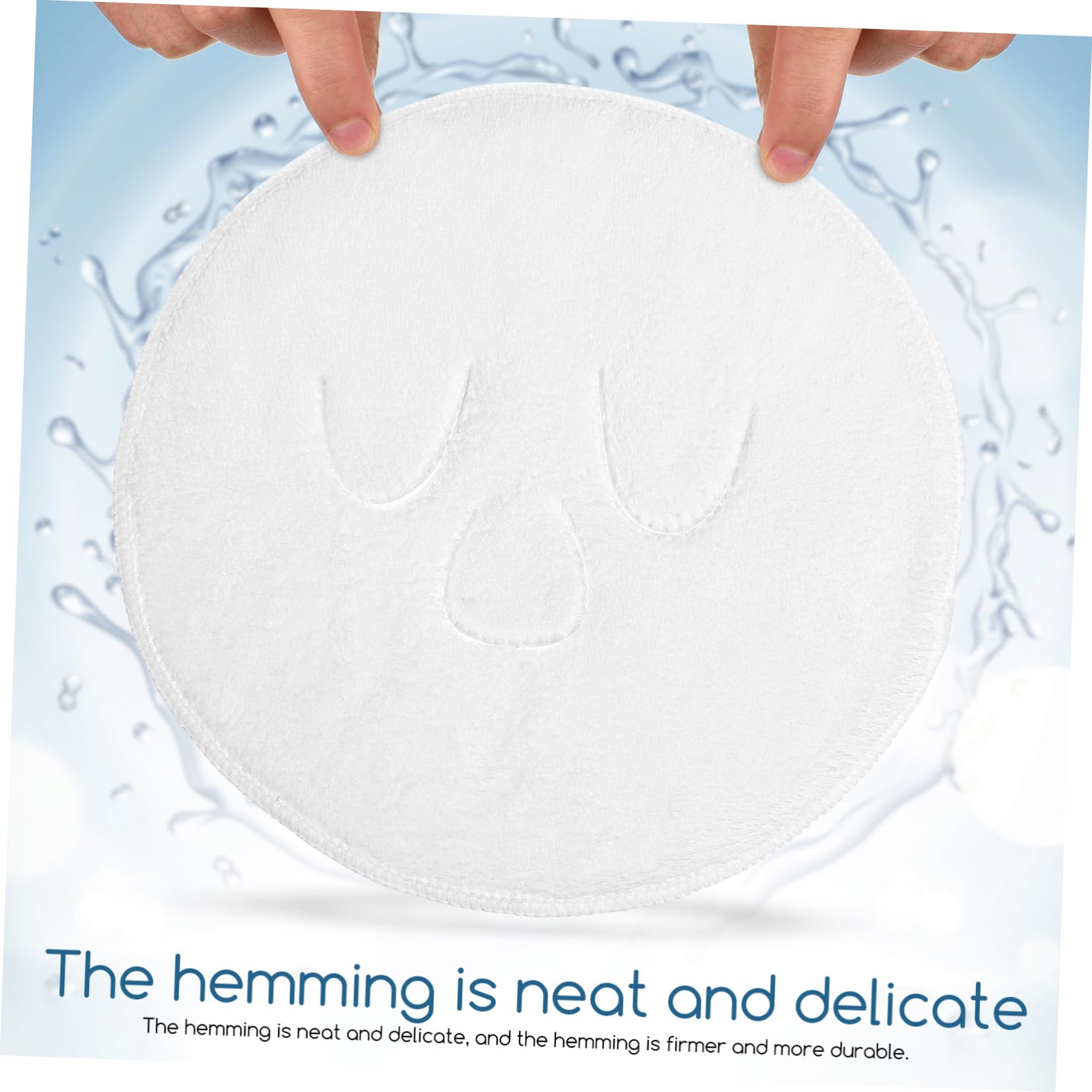 2Pcs Reusable Face Towel Masks - Soft White Facial Towel Set for Skincare & Hot Compress