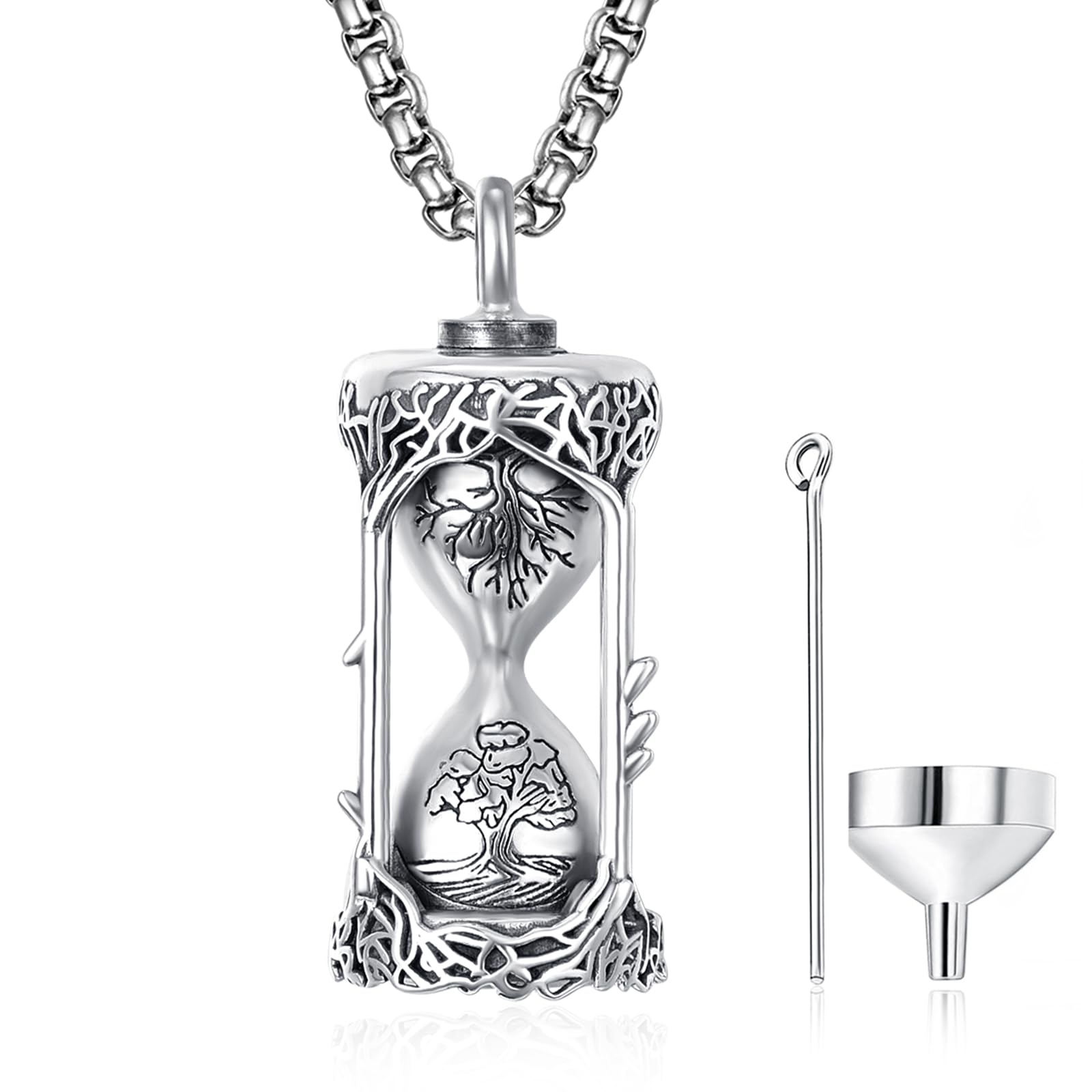 Sterling Silver Tree of Life Urn Necklace - Memorial Jewelry for Ashes - Perfect for Remembrance, Sympathy Gifts & Keepsakes