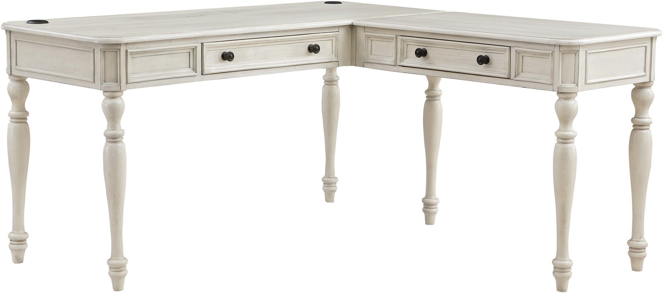 Office Star Country Meadows L-Shaped Desk with Power Outlet [CML6060] - Perfect for Home Office, Gaming Setup & Small Workspace