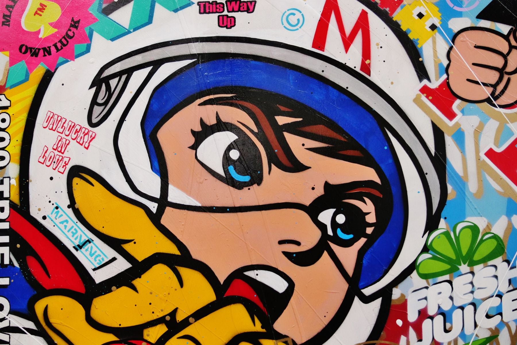 Dangerous Liaisons 190cm x 100cm Speed Racer Textured Urban Pop Art Canvas Painting - Modern Home Decor, Office Wall Art, Gift for Movie Fans
