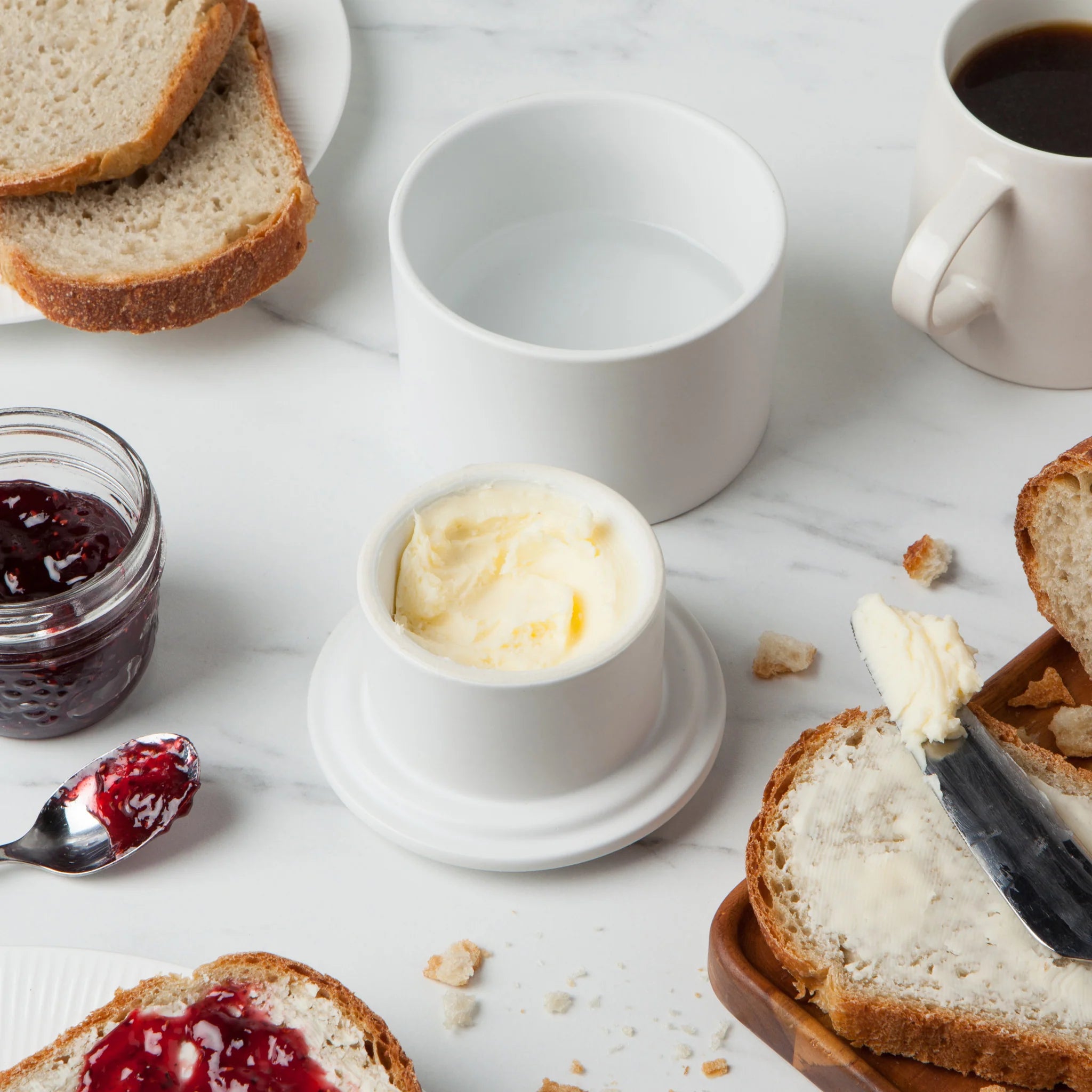 White Butter Crock - Keep Butter Fresh & Spreadable | Perfect for Kitchen, Dining, and Baking Needs