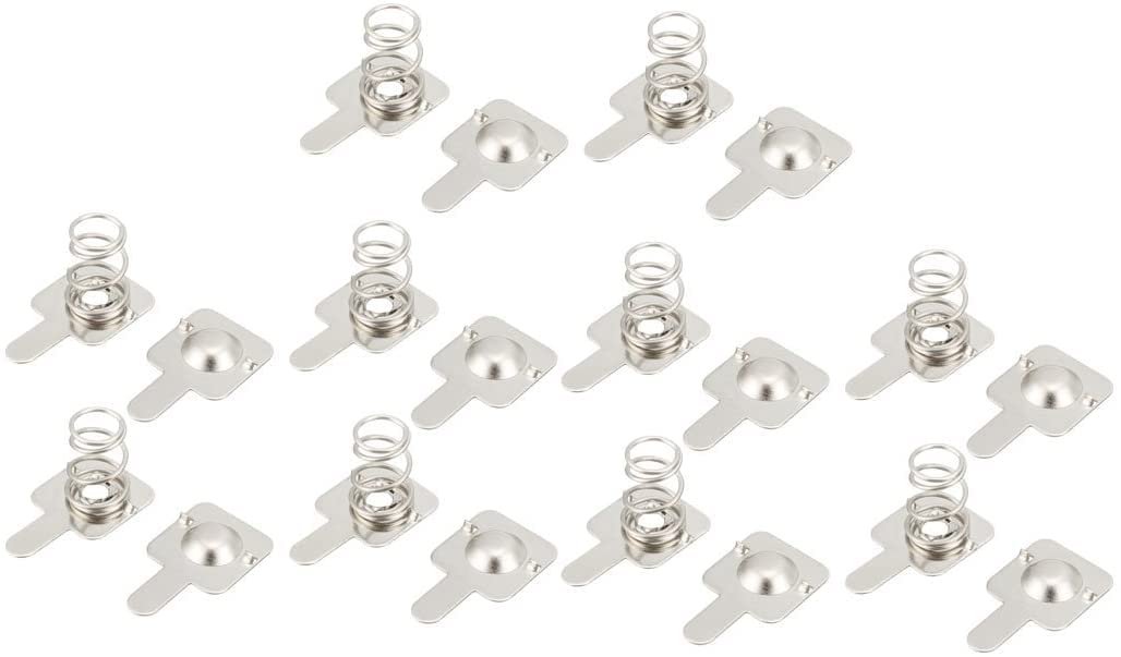 10 Pairs AA AAA Battery Spring Contact Plates - Metal Replacement Parts for Remote Controls & Battery Chargers - DIY Repair Kit for Electronics & Toys