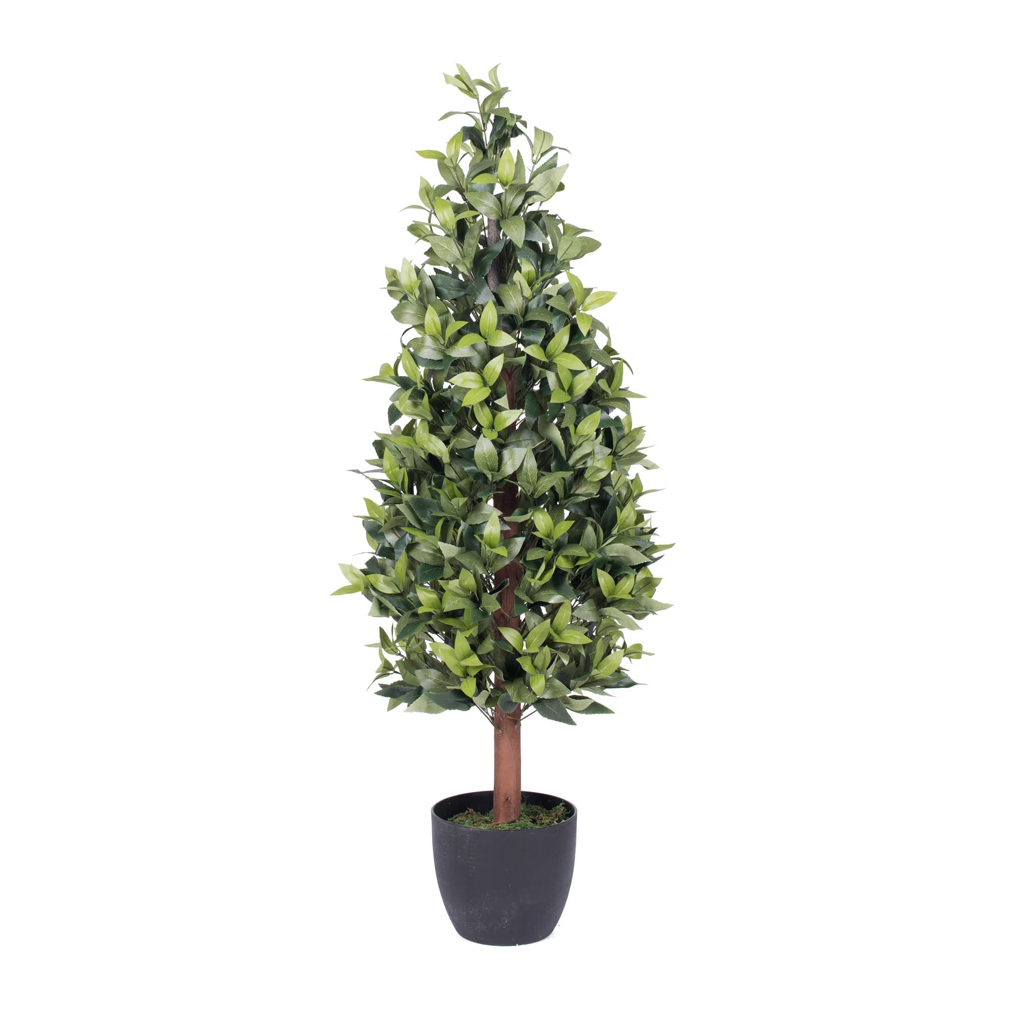 Vickerman 4-Foot Tall Artificial Bay Tree in Decorative Pot - Realistic Faux Bay Laurel Plant for Home & Office Decor - Low Maintenance Fake Indoor Tree - Perfect for Living Room, Entryway, or Office Space Decoration