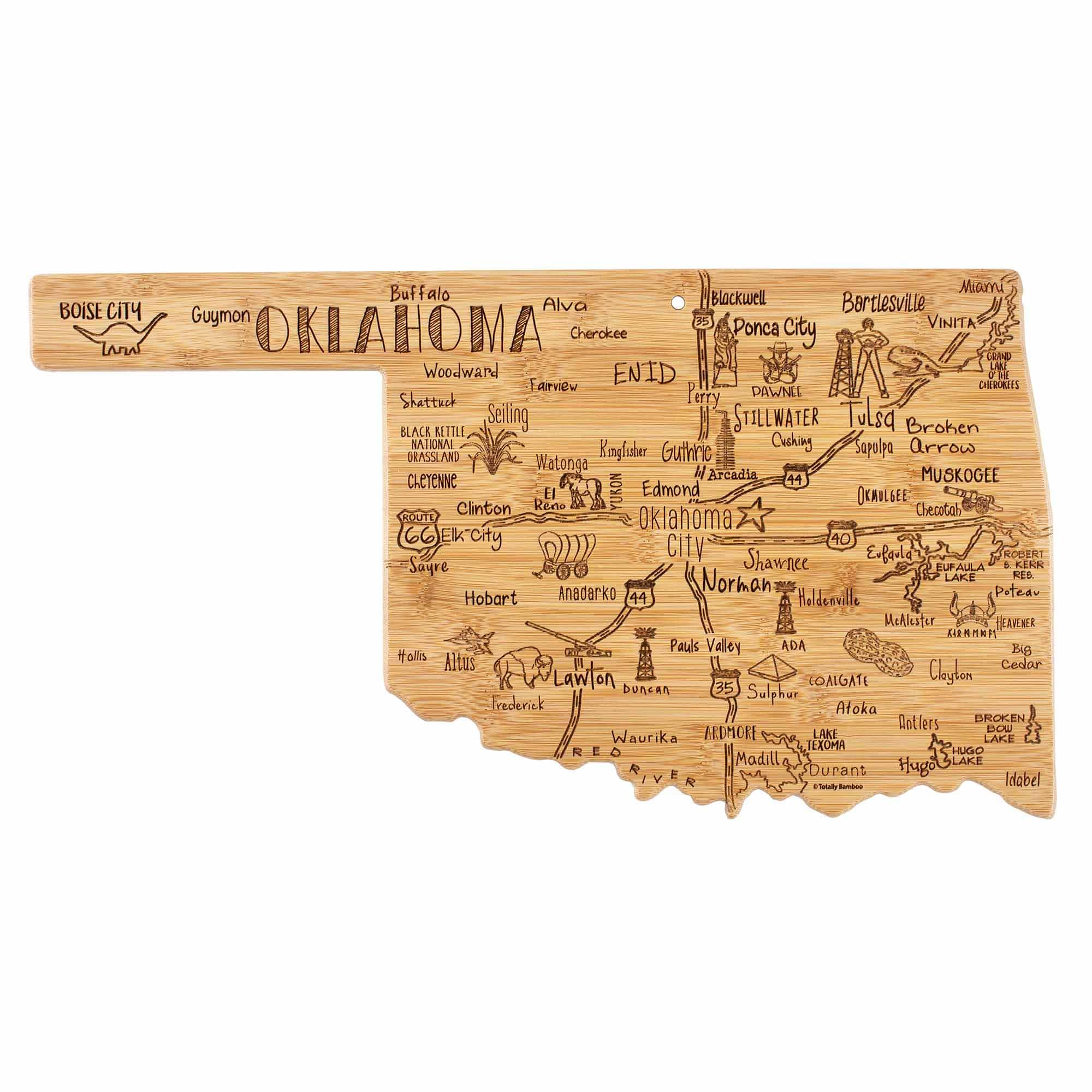 Premium Oklahoma-Themed Wooden Cutting Board - 16.75 x 9 Inches - Perfect for Kitchen Prep, Charcuterie Boards & Home Decor
