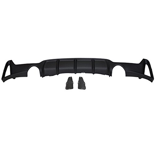 IKON MOTORSPORTS Rear Diffuser for 2014-2020 BMW 440i & 440i xDrive M Performance - Carbon Fiber Rear Bumper Lip Spoiler with Dual/Single Exhaust Options - Perfect for Car Upgrades & Street Racing