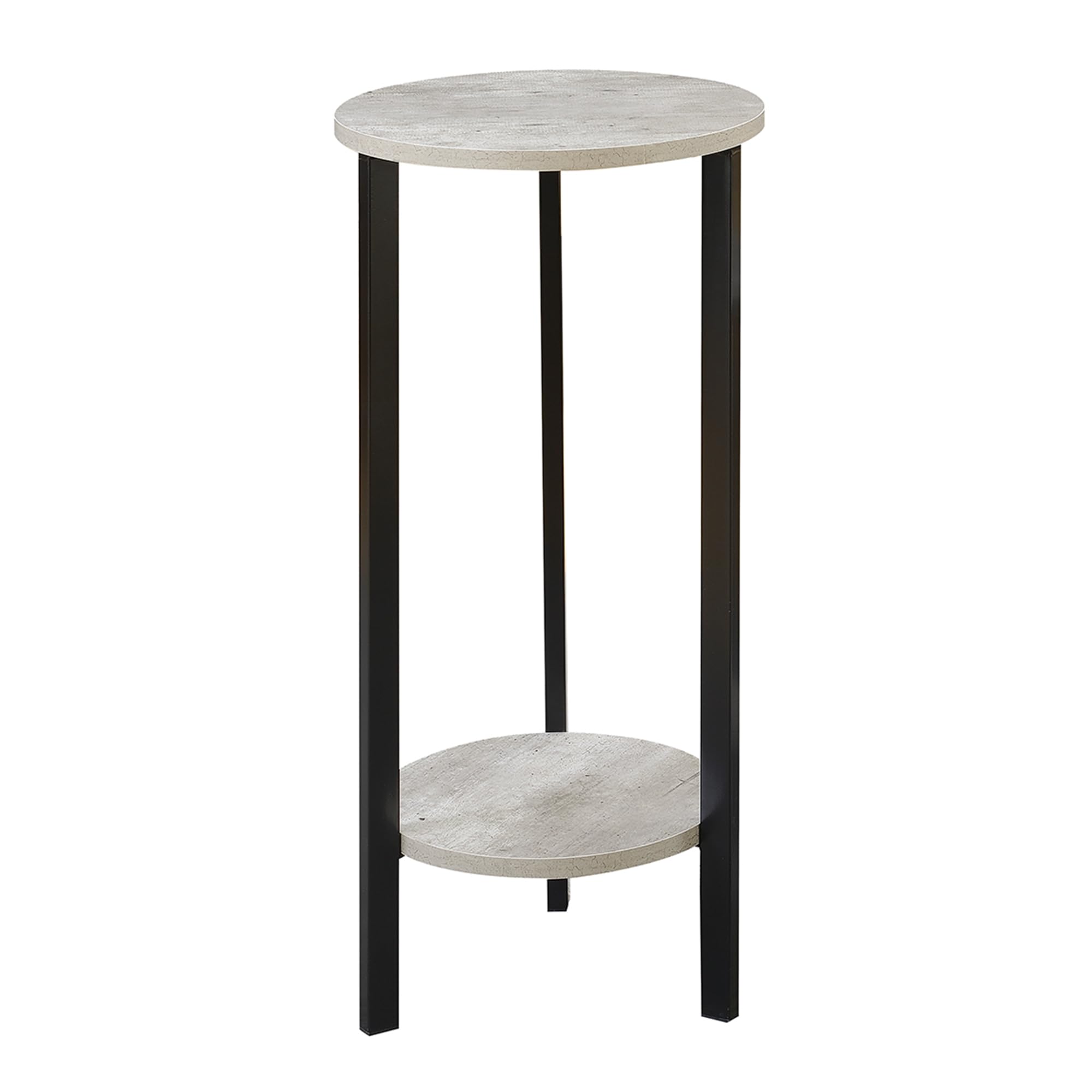 Convenience Concepts Graystone 31 Inch Tall Modern Plant Stand with Faux Birch Finish & Black Metal Frame - Perfect for Indoor Plants, Home Decor, Living Room, Office & Garden Display