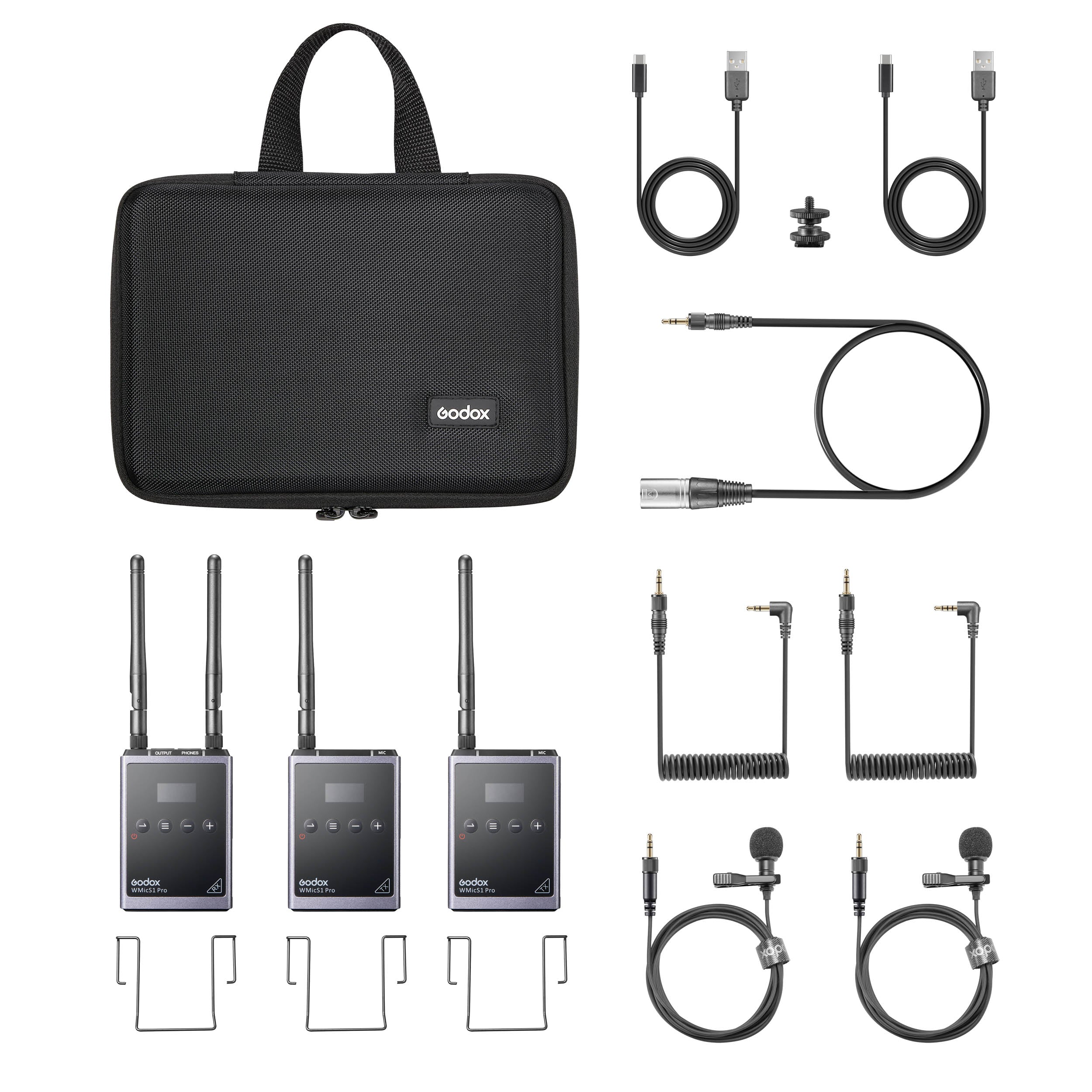 WMicS1 Pro Kit 2 Professional Dual Channel Wireless UHF Microphone System for Karaoke, Live Performances & Public Speaking - High-Quality Wireless Mic Set with Long Range and Clear Sound