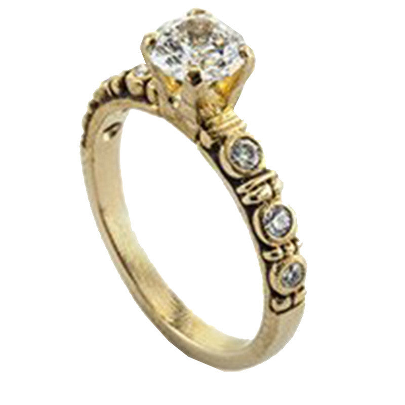 Alex Sepkus Round Ring R 166M - 18K Gold Plated Sterling Silver Statement Ring for Women, Elegant Jewelry Gift for Her - Perfect for Weddings, Parties & Special Occasions