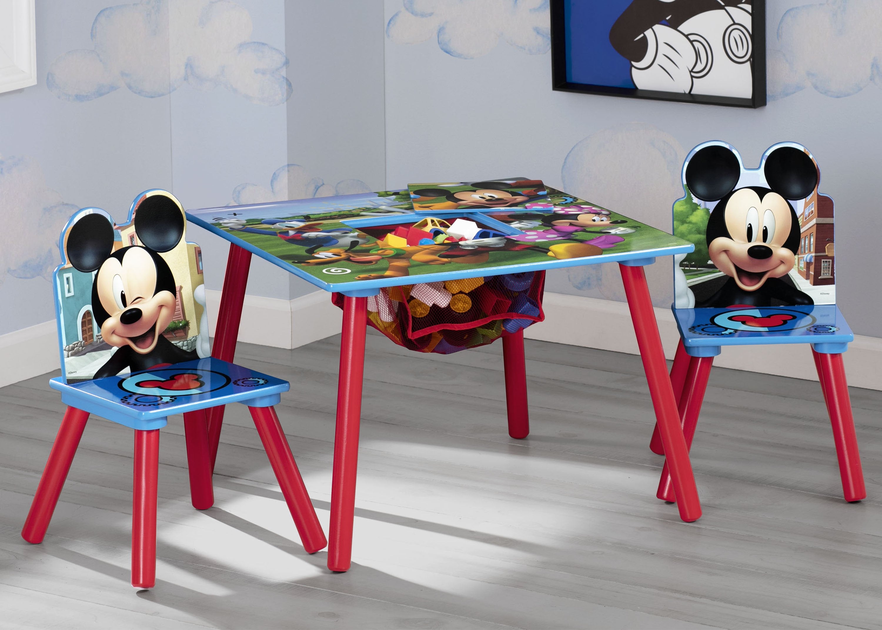 Disney Mickey Mouse Kids Table and Chair Set with Storage - Perfect for Playroom, Preschool Learning, and Toddler Activities