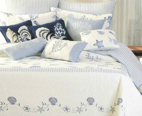 Sea Blue Twin Quilt Set - Soft & Breathable Bedding for Twin Beds - Coastal Decor for Guest Rooms, Dorms & Beach Houses