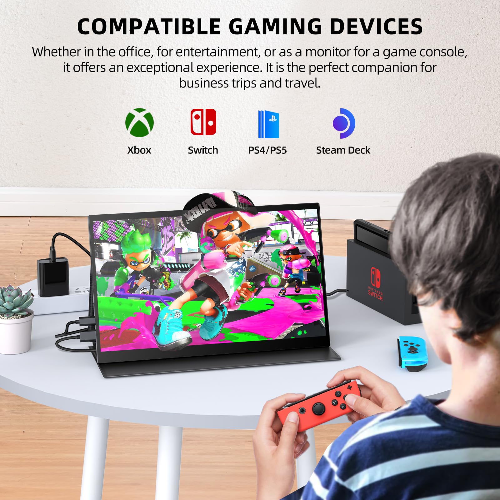 UPERFECT 14 Zoll Tragbarer Touchscreen Monitor, 1920×1080 FHD IPS Ultra-Dünner Zweitbildschirm für Laptop, Smartphone & Spielkonsole, VESA-Montage, Ideal für Büro, Gaming & Unterwegs
