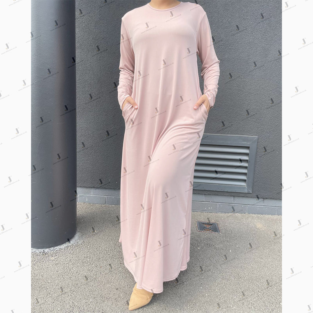 Stylish Plain Jersey Ladies Abaya Dress - Available in Multiple Colors - Perfect for Modest Fashion, Daily Wear & Special Occasions