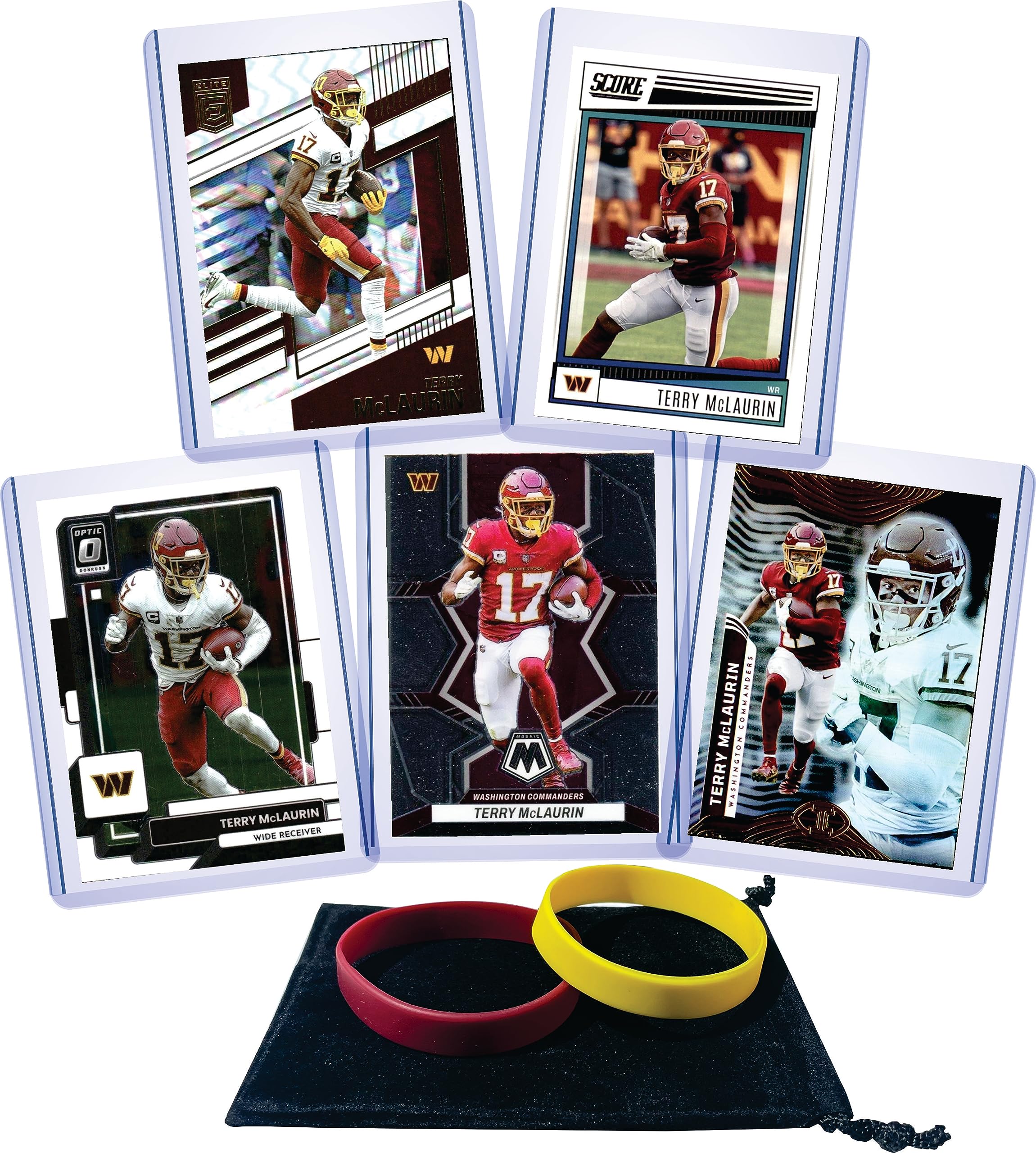 Terry McLaurin Washington Commanders Football Cards (5-Pack) - Perfect for Collectors, Fans, and Gifts - Great for Game Day, Memorabilia Displays, and Trading