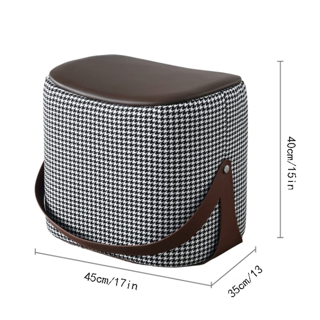 Upholstered Footstool for Sofa & Bed - Blue Foot Rest Stool for Living Room