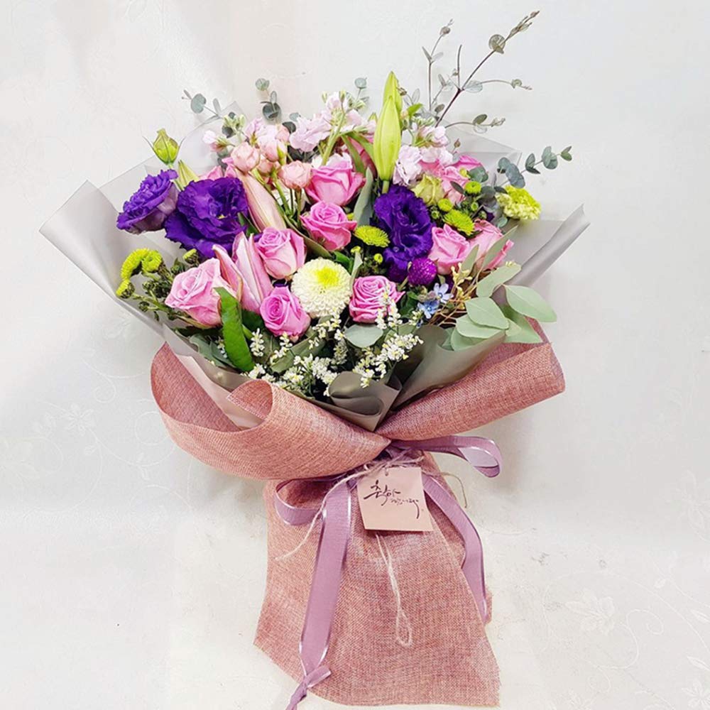 BBJ Korean Linen Flower Wrapping Paper Roll - 19.7
