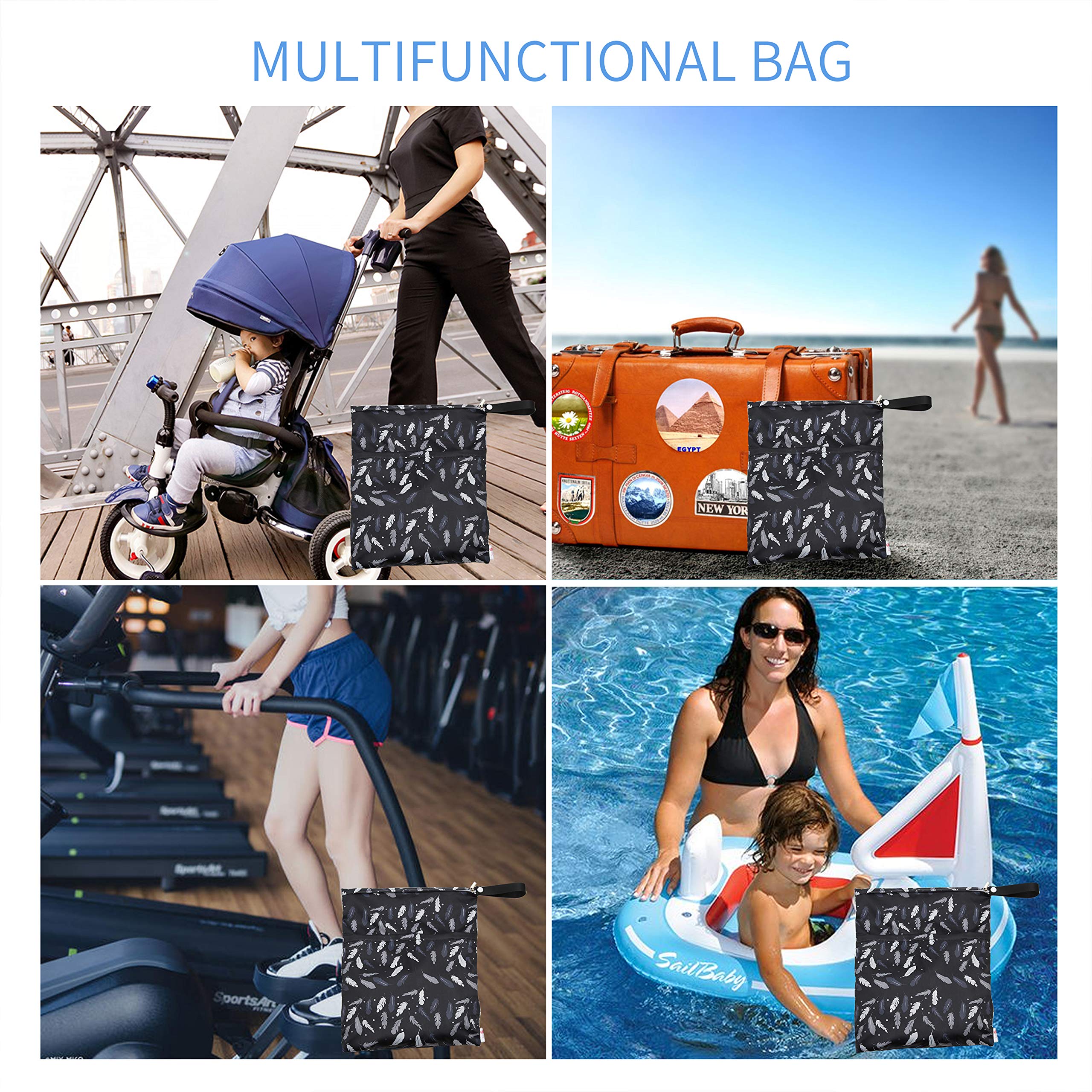 Joyo Roy Large Waterproof Wet Dry Bag - Gym Bag, Yoga Bag, Swim Bag for Swimsuits, Baby Clothes & Diapers - Reusable & Durable for Pool, Beach, Travel & Sports Activities
