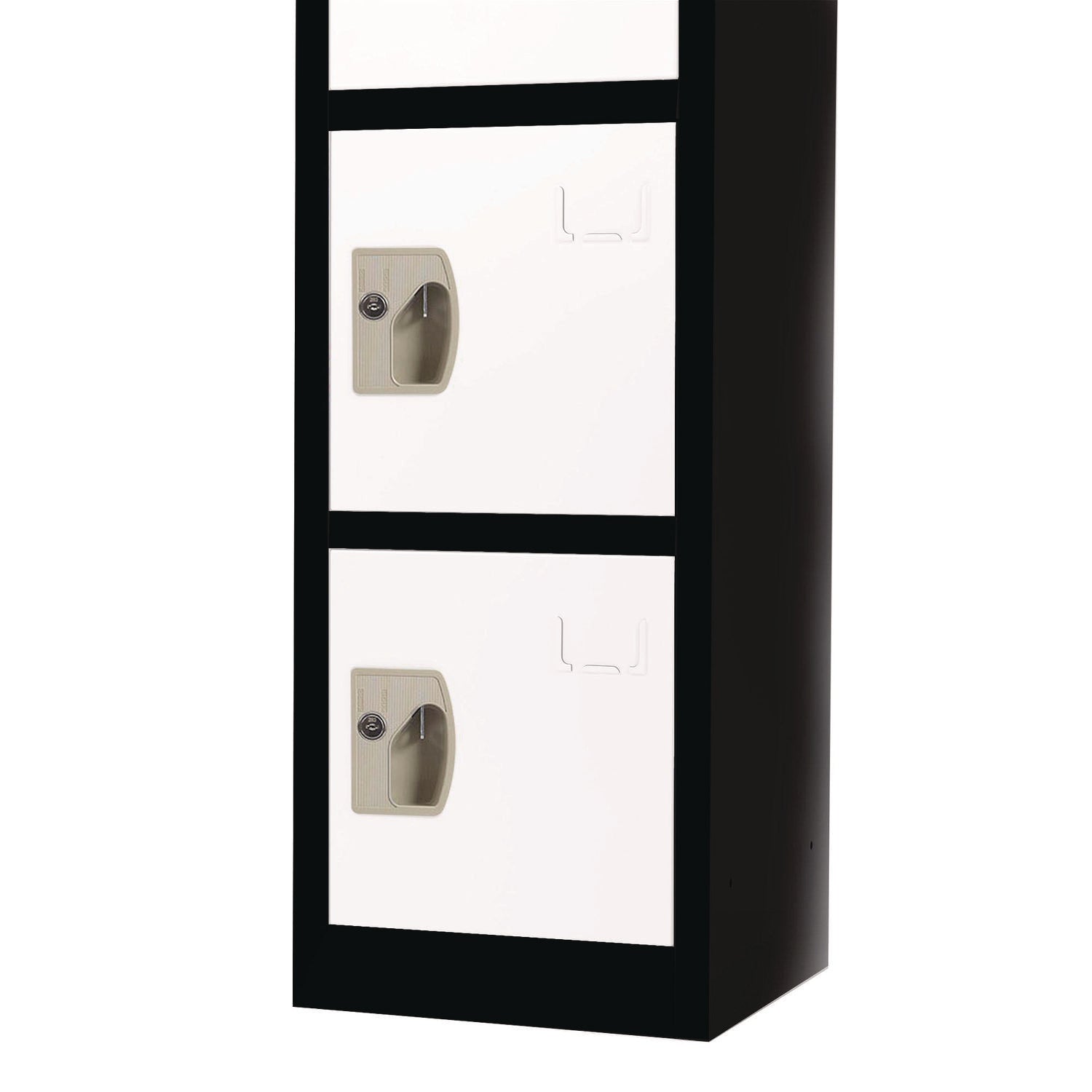 AdirOffice 6-Compartment Steel Storage Locker - 12x12x72 Inches, Black with White Doors - Perfect for Schools, Gyms & Office Organization