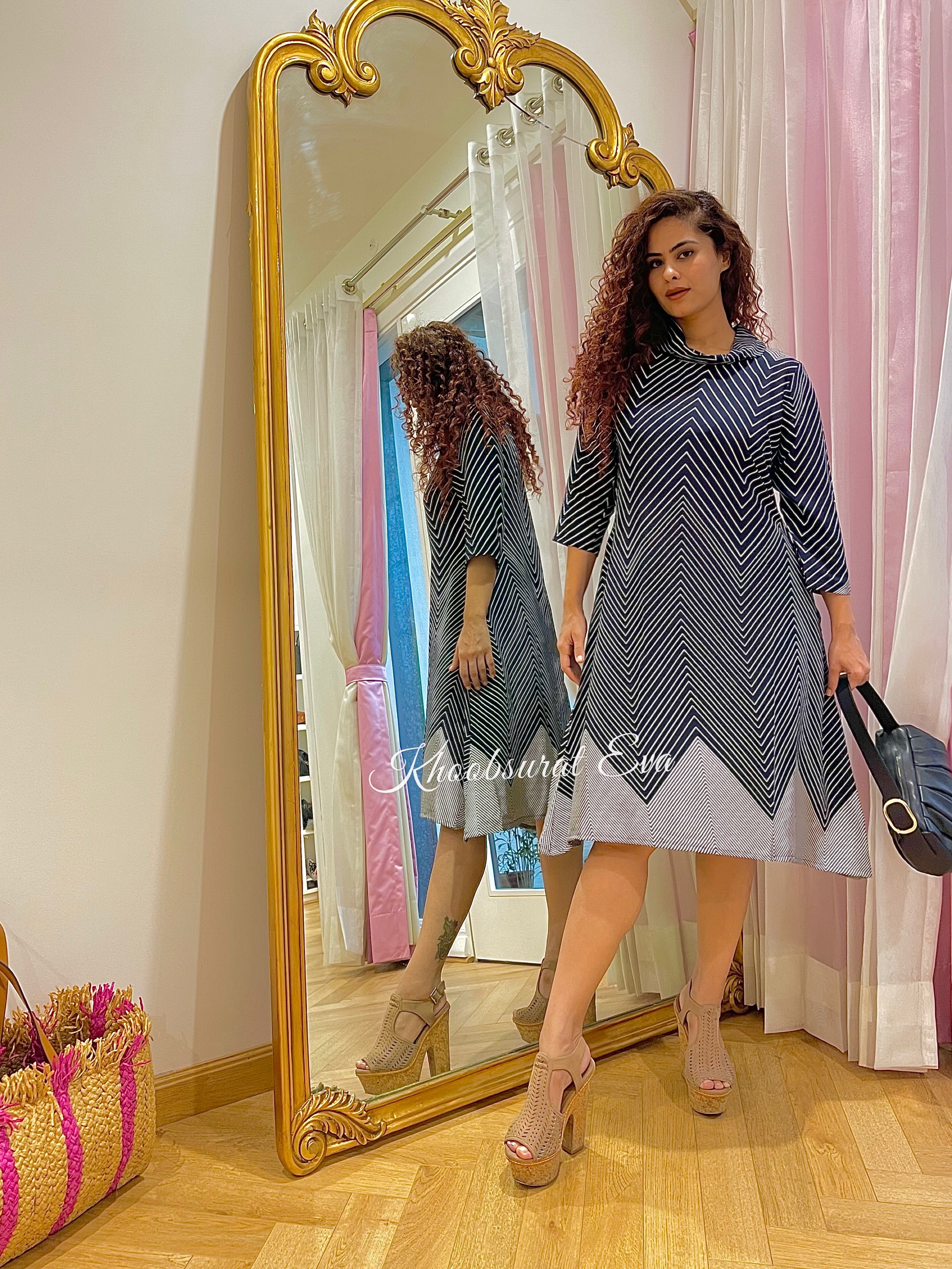 Navy Printed Versatile Coord Set for Women - Stylish Matching Outfit for Casual Wear, Travel & Everyday Fashion