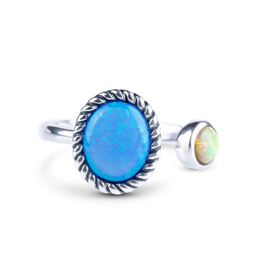 Jeulia Be Together Opal 925 Sterling Silver Ring - Handmade Valentine's Day Jewelry Gift for Women, Brides & Teen Girls - Elegant Jewelry Box Included - Perfect for Anniversaries, Engagements & Special Occasions