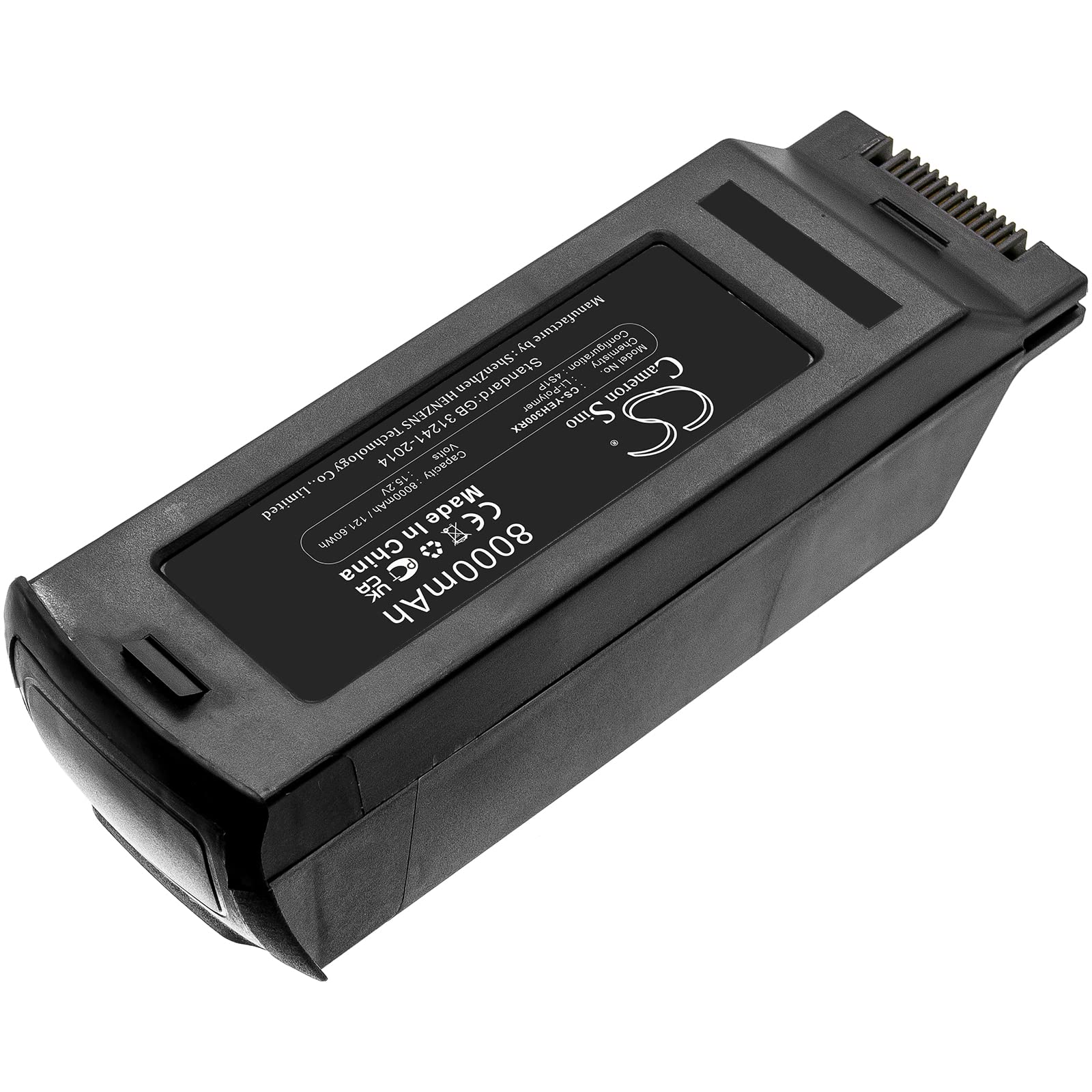 LIONX 8000mAh 15.2V Li-Polymer Battery for Drones - Compatible with Model H3 (Part YUNTYHP101/YUNTYH3B4S5250/CS-YEH300RX) - 121.60Wh High Capacity Drone Battery - Perfect for Aerial Photography & Long Flight Time