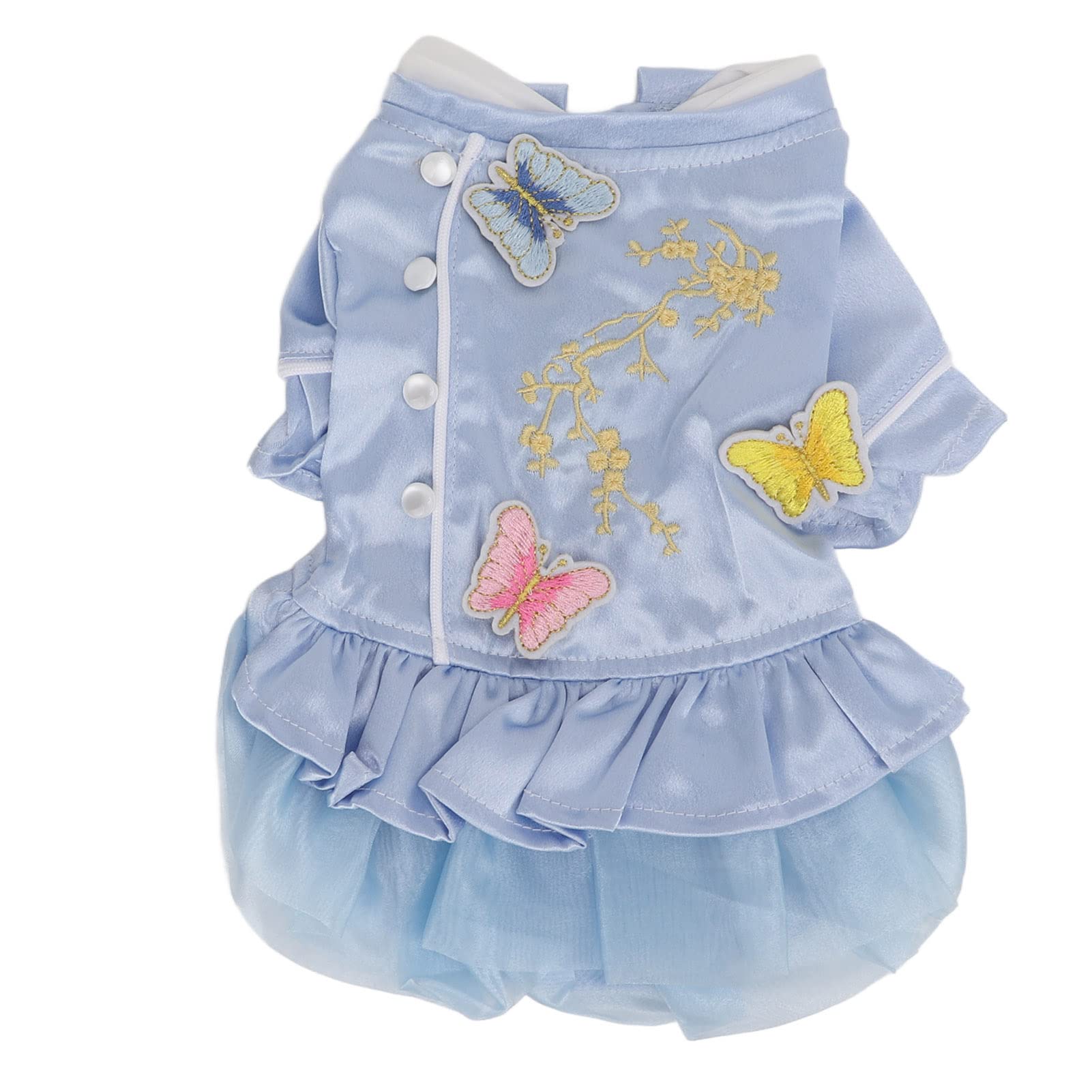 Chinese Style Embroidered Cheongsam Pet Skirt - Spring & Summer Dog & Cat Clothes for Puppies (XL) | Perfect for Parties, Photos & Special Occasions