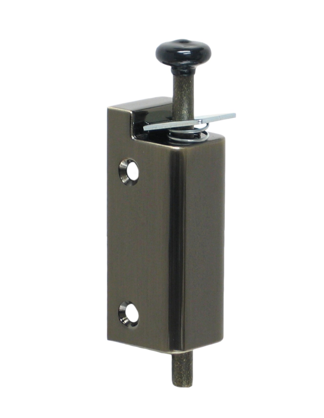Antique Brass Sliding Door Foot Bolt Lock - Easy Hands-Free Security for Patio, Barn & Closet Doors | FPL Heavy Duty Foot-Activated Lock for Enhanced Safety