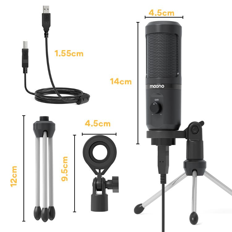 Maono AU PM461TR Professional USB/XLR Dynamic Microphone for Podcasting, Streaming & Recording - Ideal for Home Studio, Gaming & Voiceovers